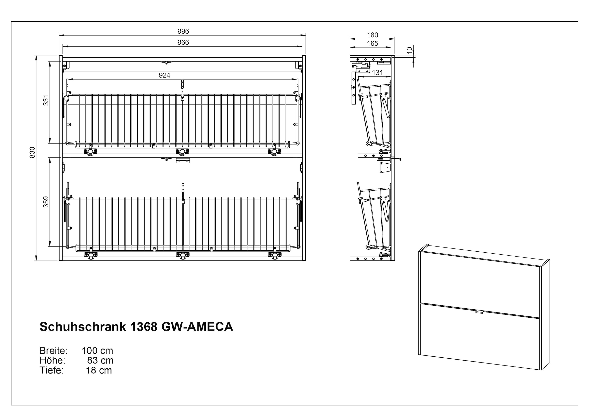 GERMANIA Schuhschrank »Ameca« 1 Stk. tlg.