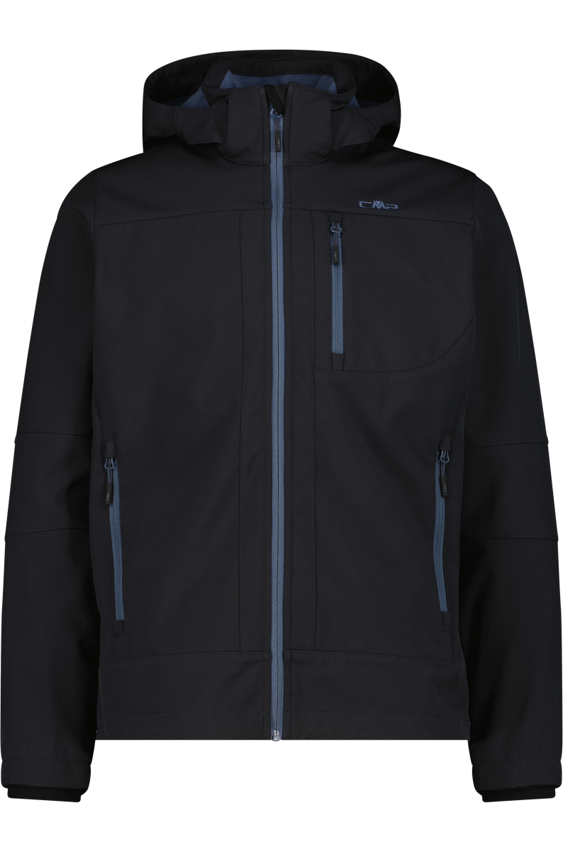 CMP Veste softshell »MAN JACKET ZIP HOOD« avec capuche avec poches latérales et poche poitrine, coupe-vent, respirant