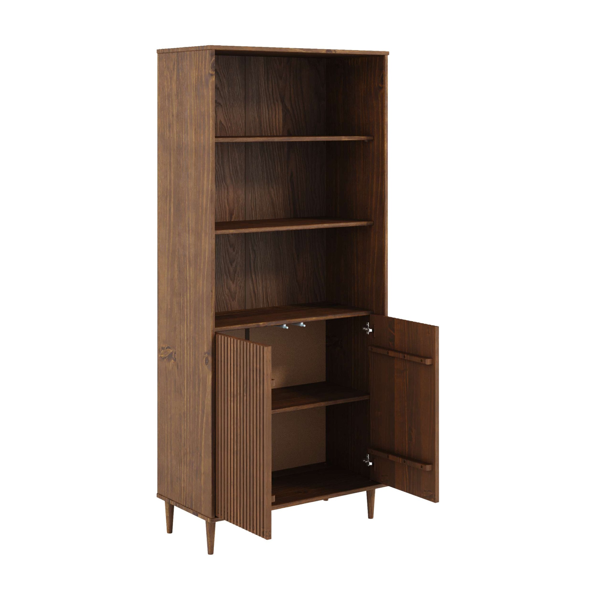 GOODproduct Bücherregal »Malmedy Front mit gefrästen Rillen« Bücherschrank aus massivem Kiefernholz, Push-to-open, FSC, B: 80 cm