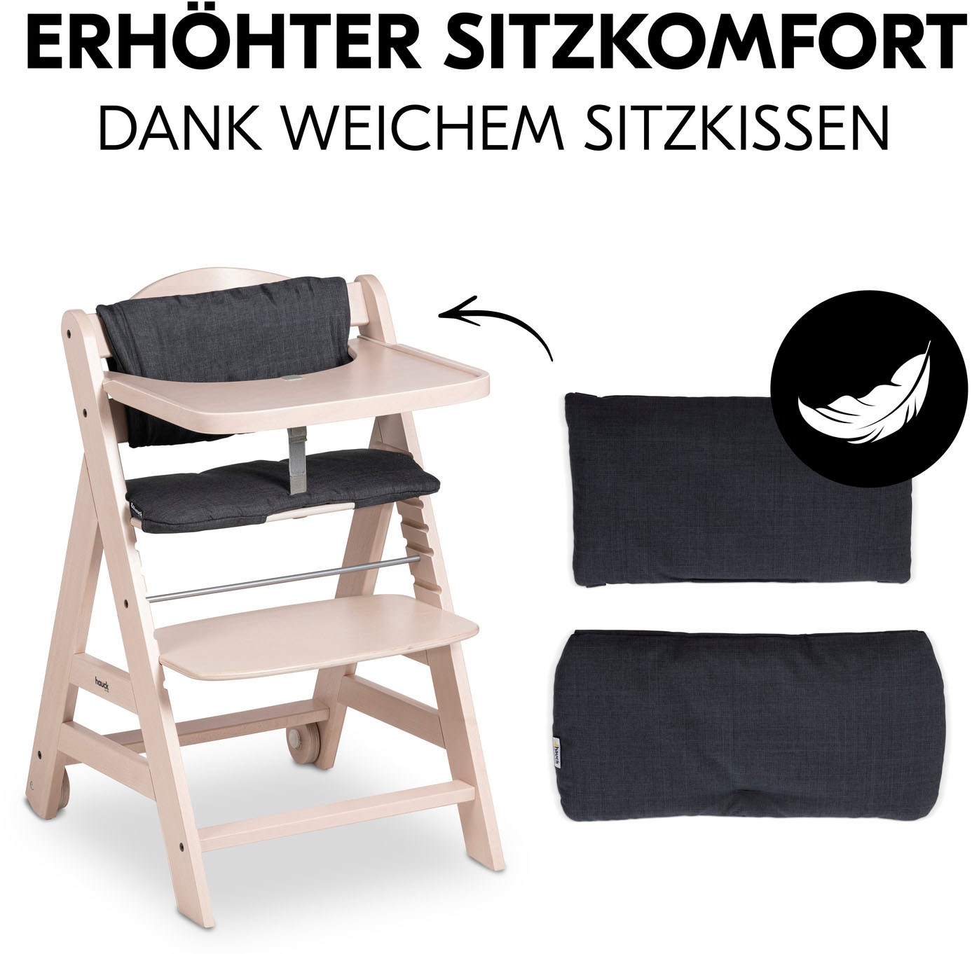 Hauck Hochstuhl »Beta+« () mit Holzrädern