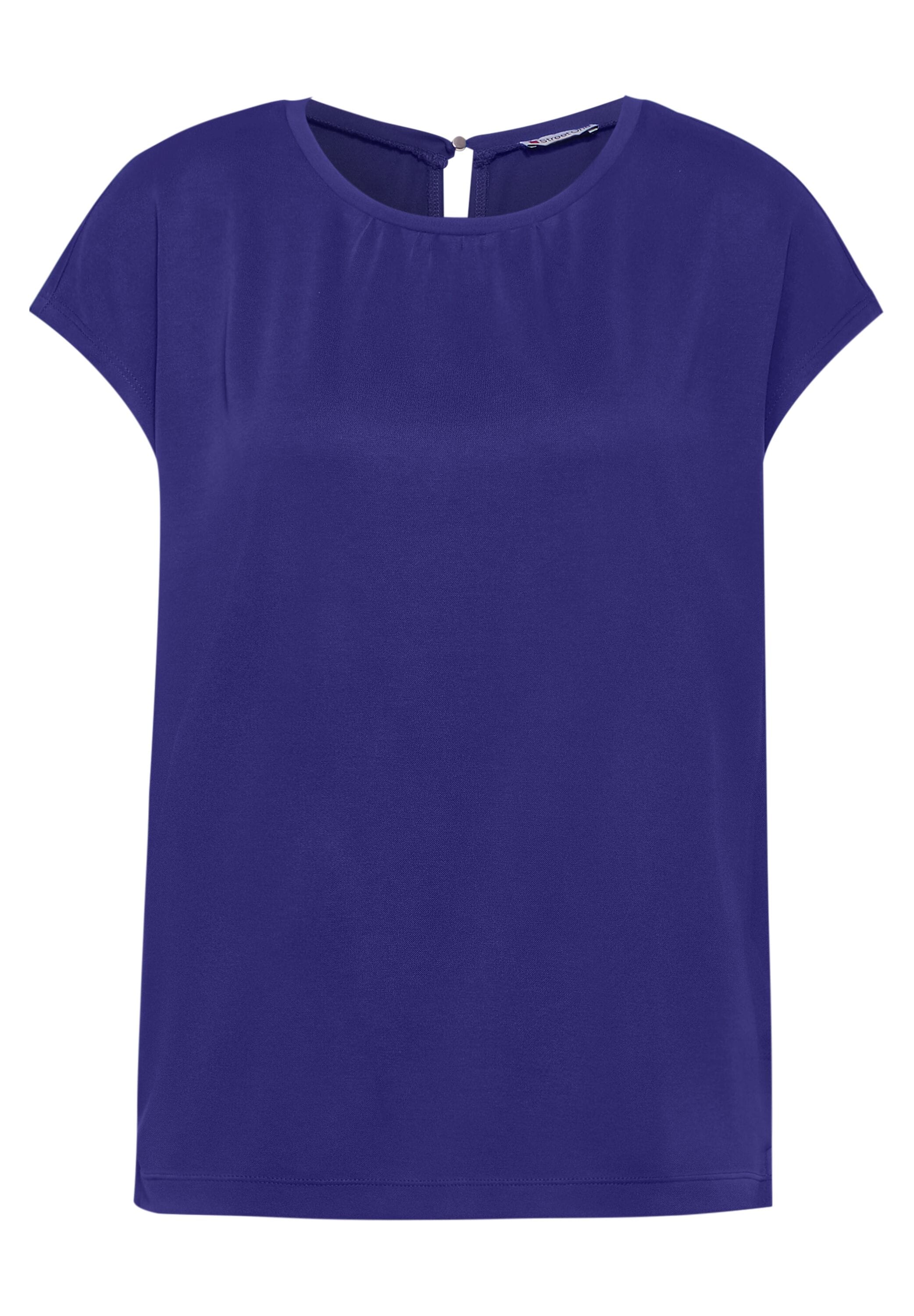 STREET ONE Shirttop im Seidenlook und mit Knopf im Nacken