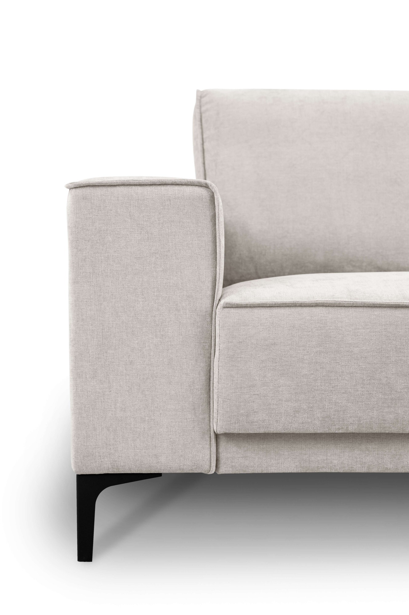PLACES OF STYLE Ecksofa »Polsterecke Oland, Struktur, Flachgewebe, Luxus-Microfaser, Boucle« L-Form, 289 cm, Wellenunterfederung, Skandi-Design, Metallfüsse