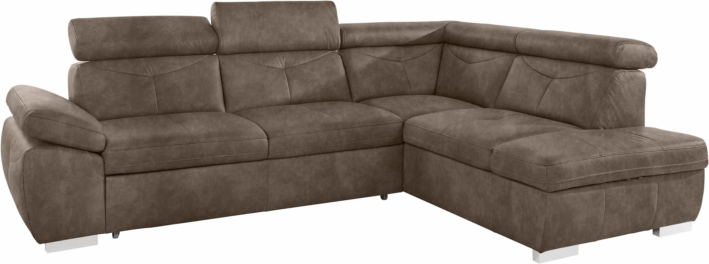 exxpo - sofa fashion Canapé d'angle »Spring, super bequem und komfortabel mit Armteil- und Kopfteilfunktion« en microfibre de luxe +Simply Clean – pour un nettoyage particulièrement facile !