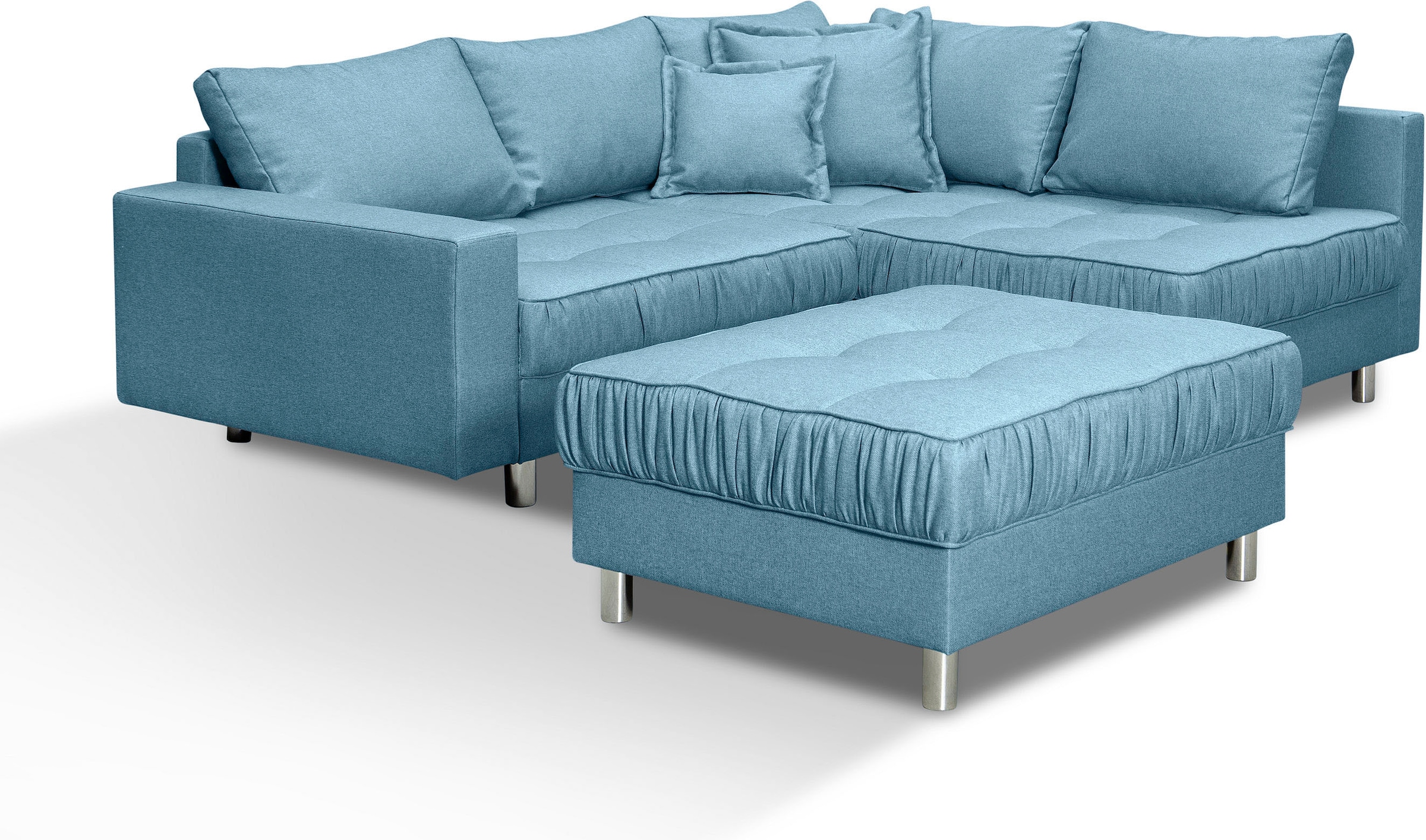 COLLECTION AB Ecksofa »Cannes L-Form« mit Hocker, inkl. Schlaffunktion