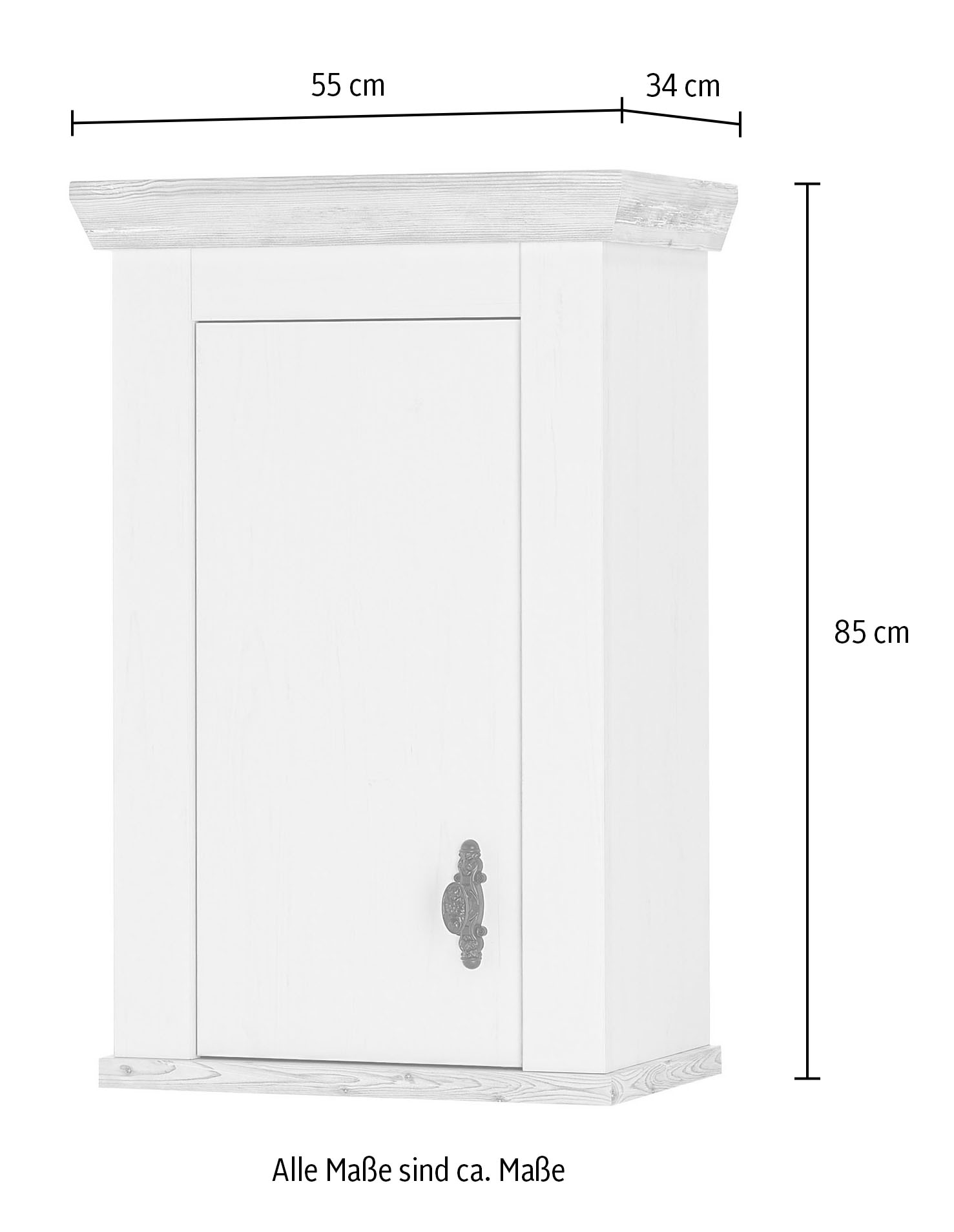 Home affaire Kitchenette »Florenz, Küche in Pinie Weiss, mit Herdumbau, ohne E-Geräte« Set,  Breite 191 cm, mit verschnörkelten Metallgriffen, Arbeitshöhe 92 cm