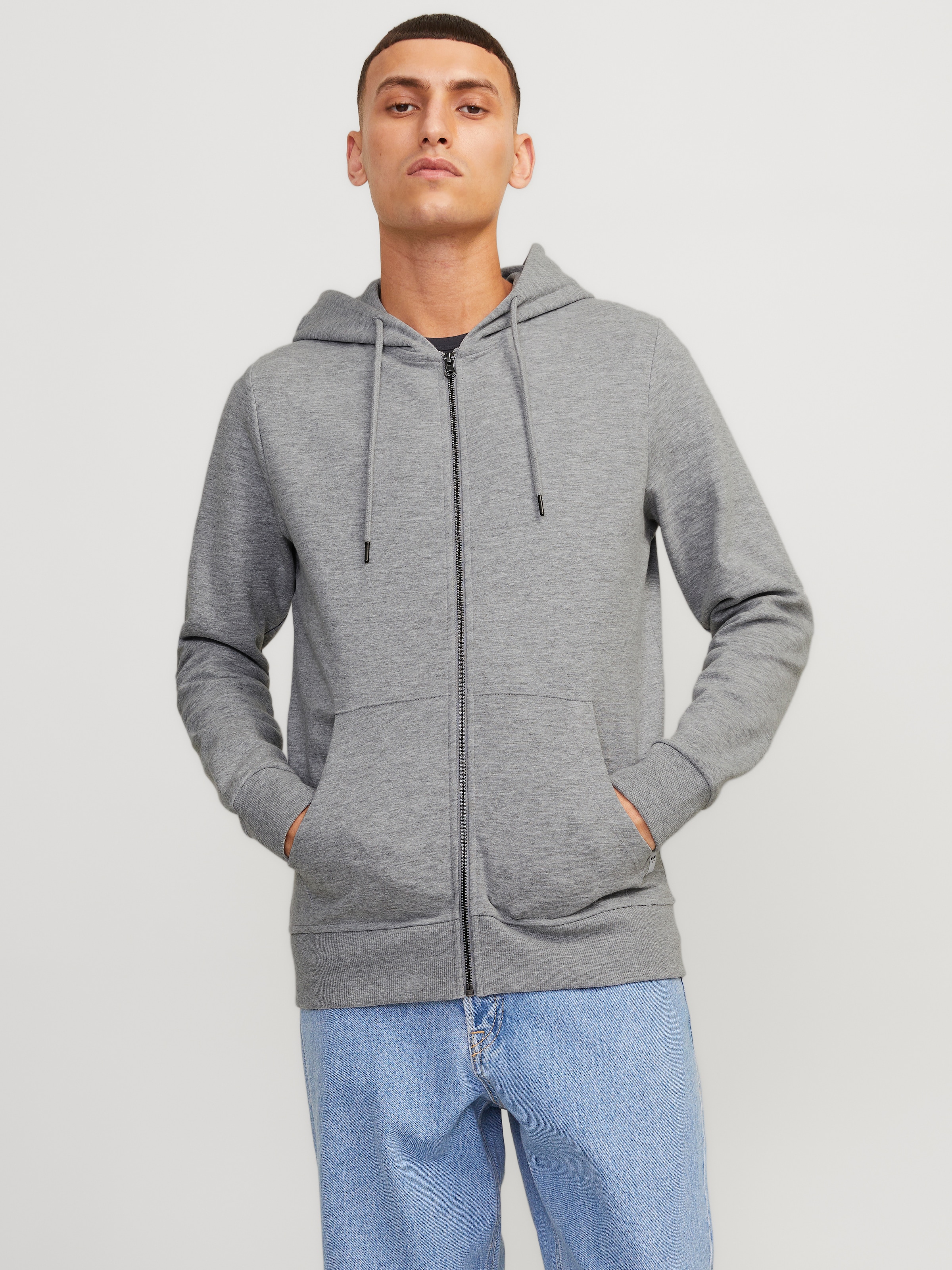 Jack & Jones Sweat à capuche »JJEBASIC Hoodie mit Rippbündchen und angenehmem Tragegefühl« unifarben, modisch, regular fit, Baumwollmischung, Rundhals