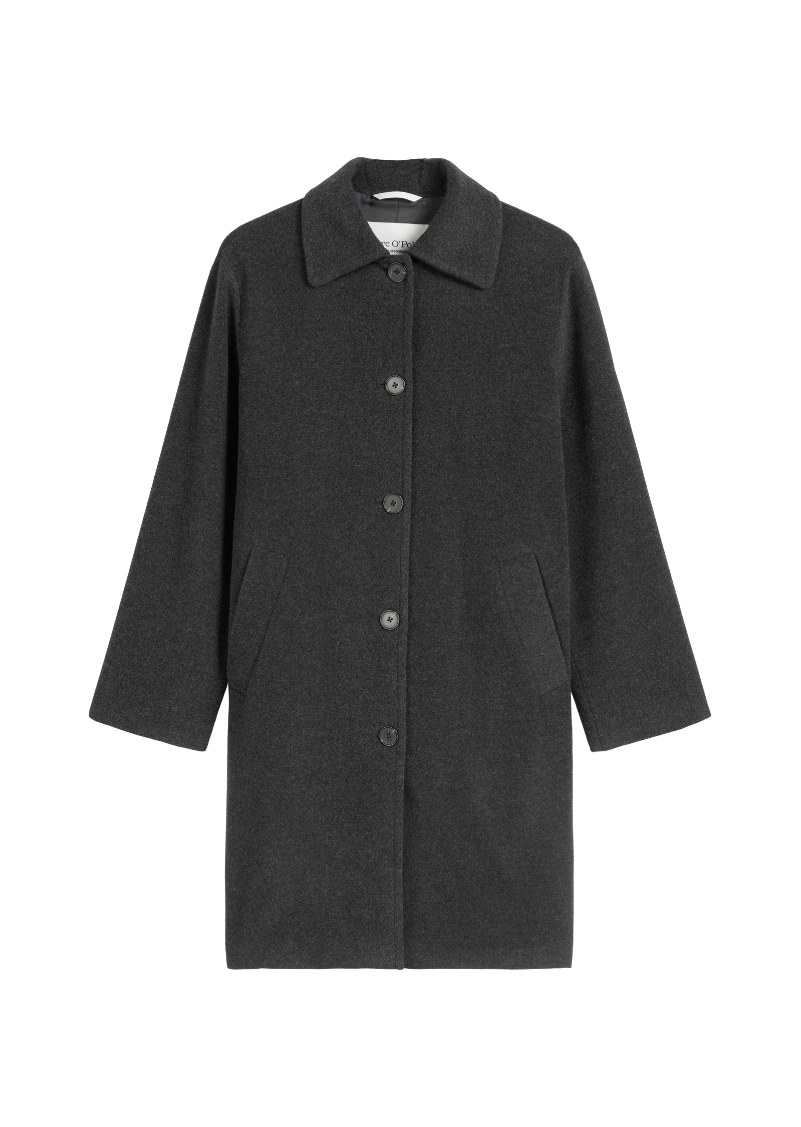 Marc O'Polo Wollmantel regular fit aus Wolle-Mix, ungefüttert, Schaumschlitz hinten