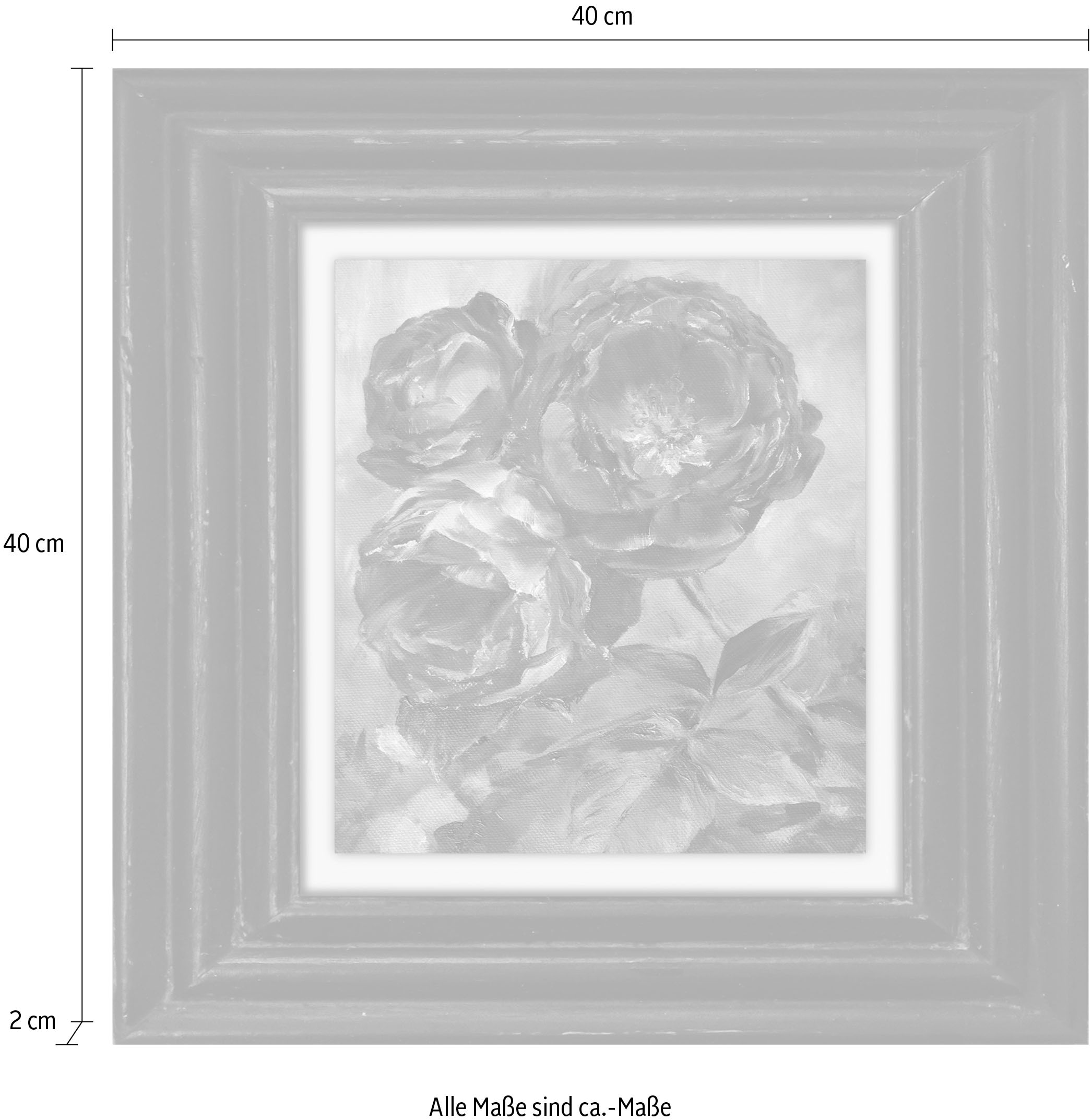 queence Leinwandbild »Pfingstrosen« Blumen | Blumenbilder | Garten | Gartenbilder | Kunst | Stillleben Premium-Leinwandstoff, Handarbeit aus Deutschland, 40x40cm