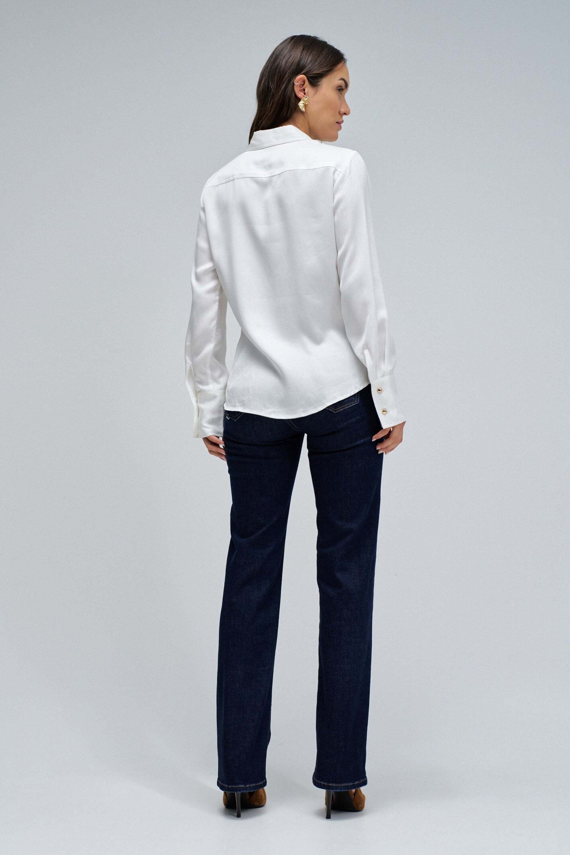 Salsa Blouse à manches longues »Salsa Jeans Langarmbluse Basic Shirt W/ Gold Buttons«