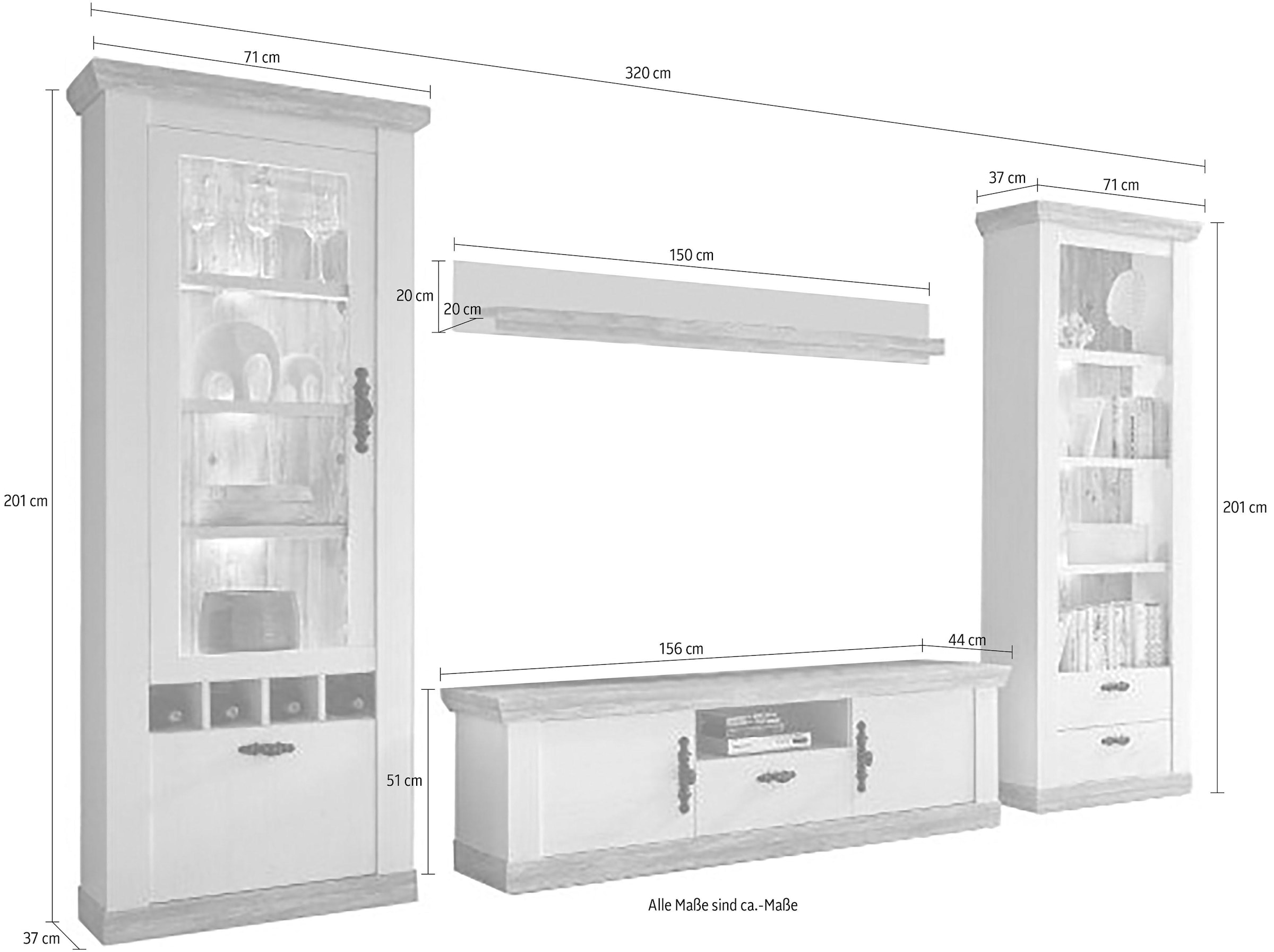 Home affaire Wohnwand »Florenz« Set, 4 Stk. tlg.