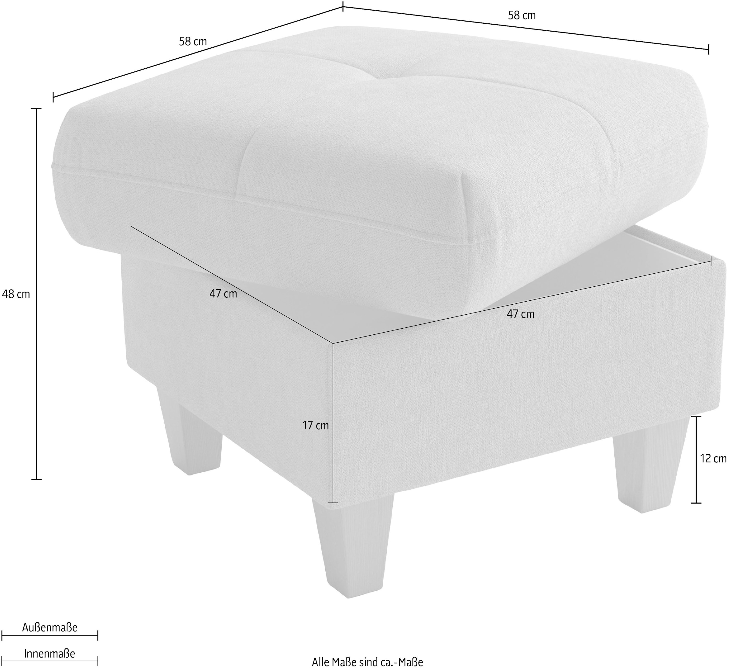 sit&more Tabouret rembourré »Pamela, B: 58 cm« 1 cuis tlg. différentes couleurs et tissus, supporte jusqu'à 120 kg