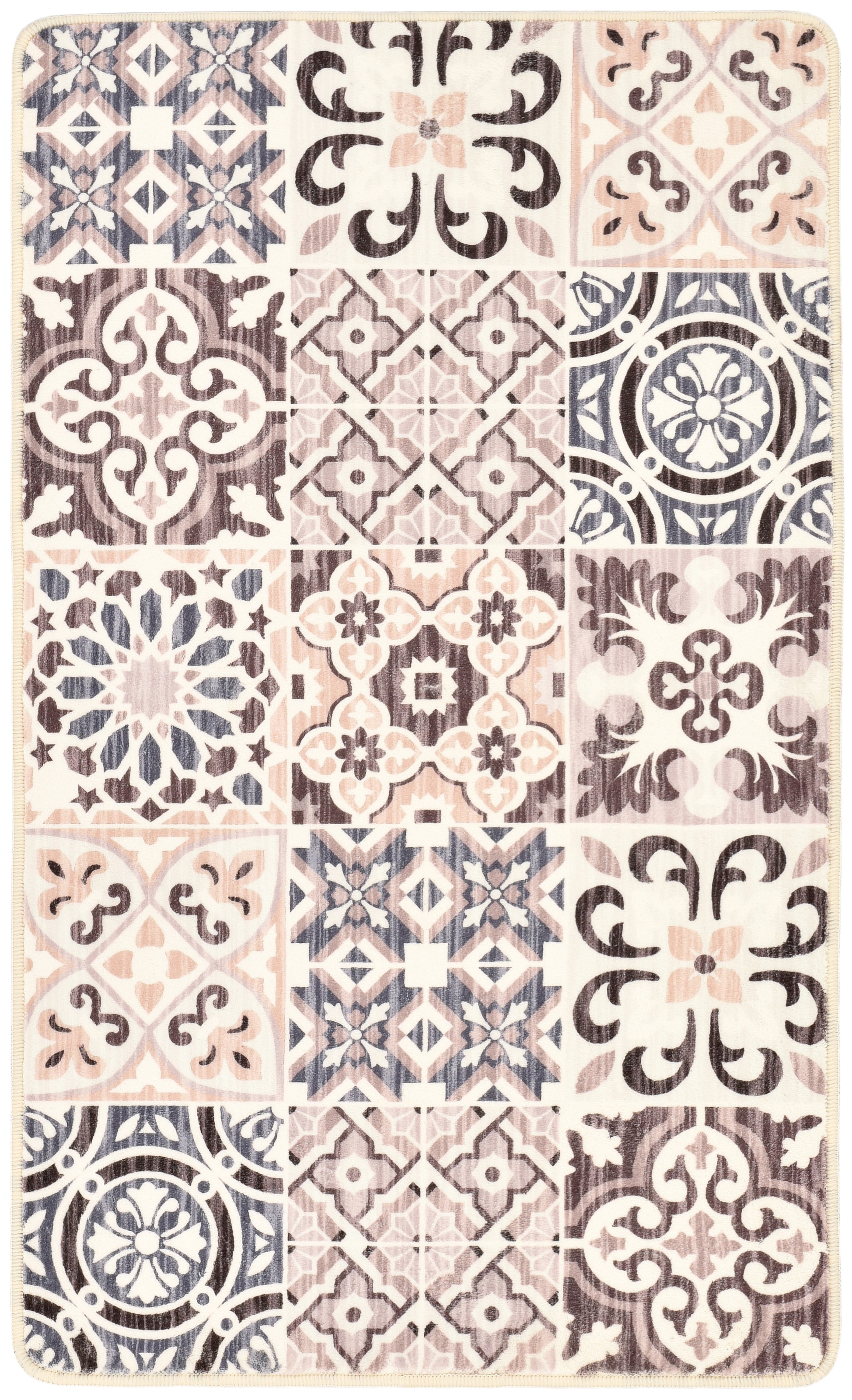 Gino Falcone Tapis de bain »Aquata GF-160, Badvorleger, Badezimmer Teppich« Höhe 7 mm revêtement antidérapant compatible chauffage au sol tapis de bain, imprimé, aspect carreaux, rectangulaire