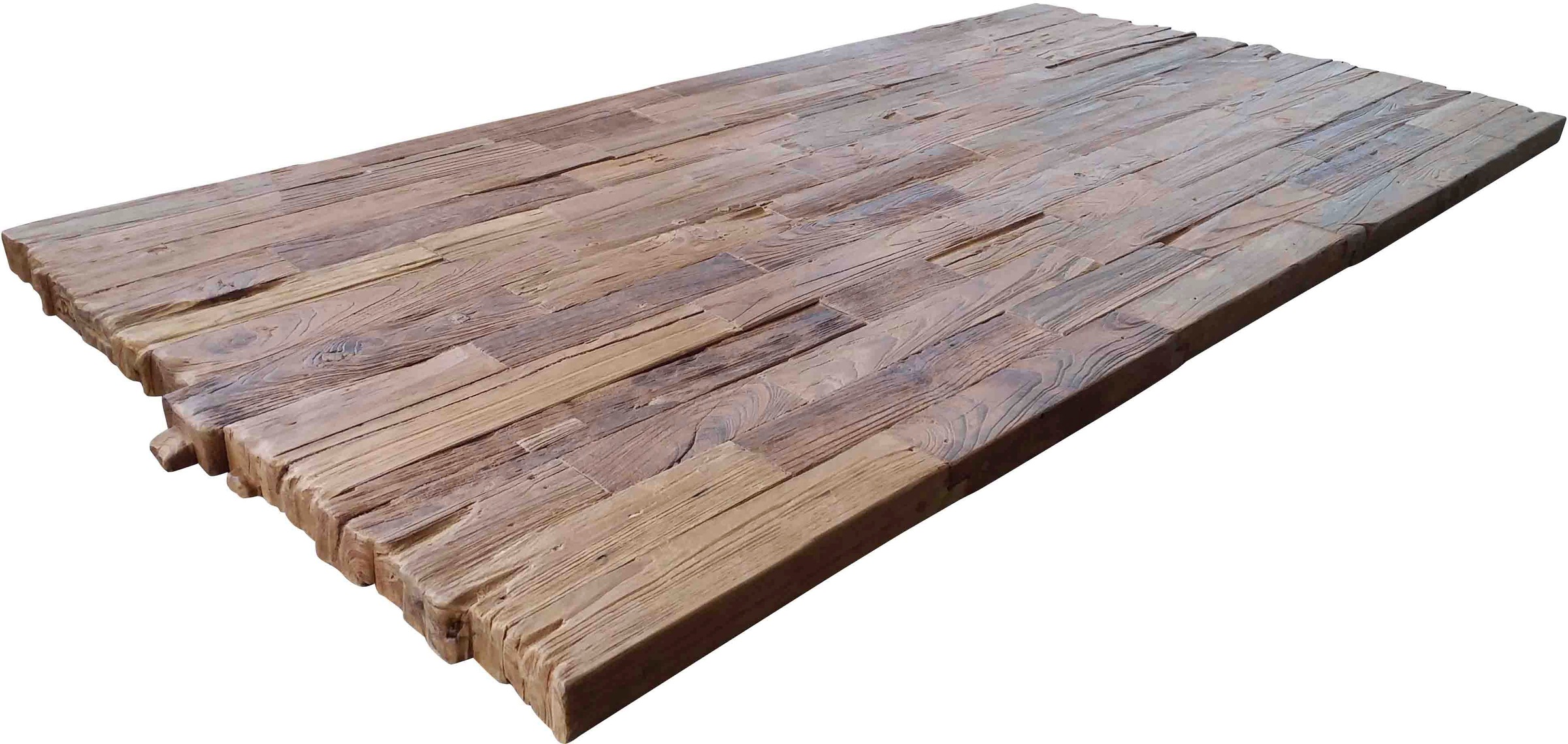 SIT Esstisch »Akron aus recyceltem Teak mit Bruchkante & Metall-Kufengestell« 50 mm starke Teakholzplatte mit markanter Bruchkante
