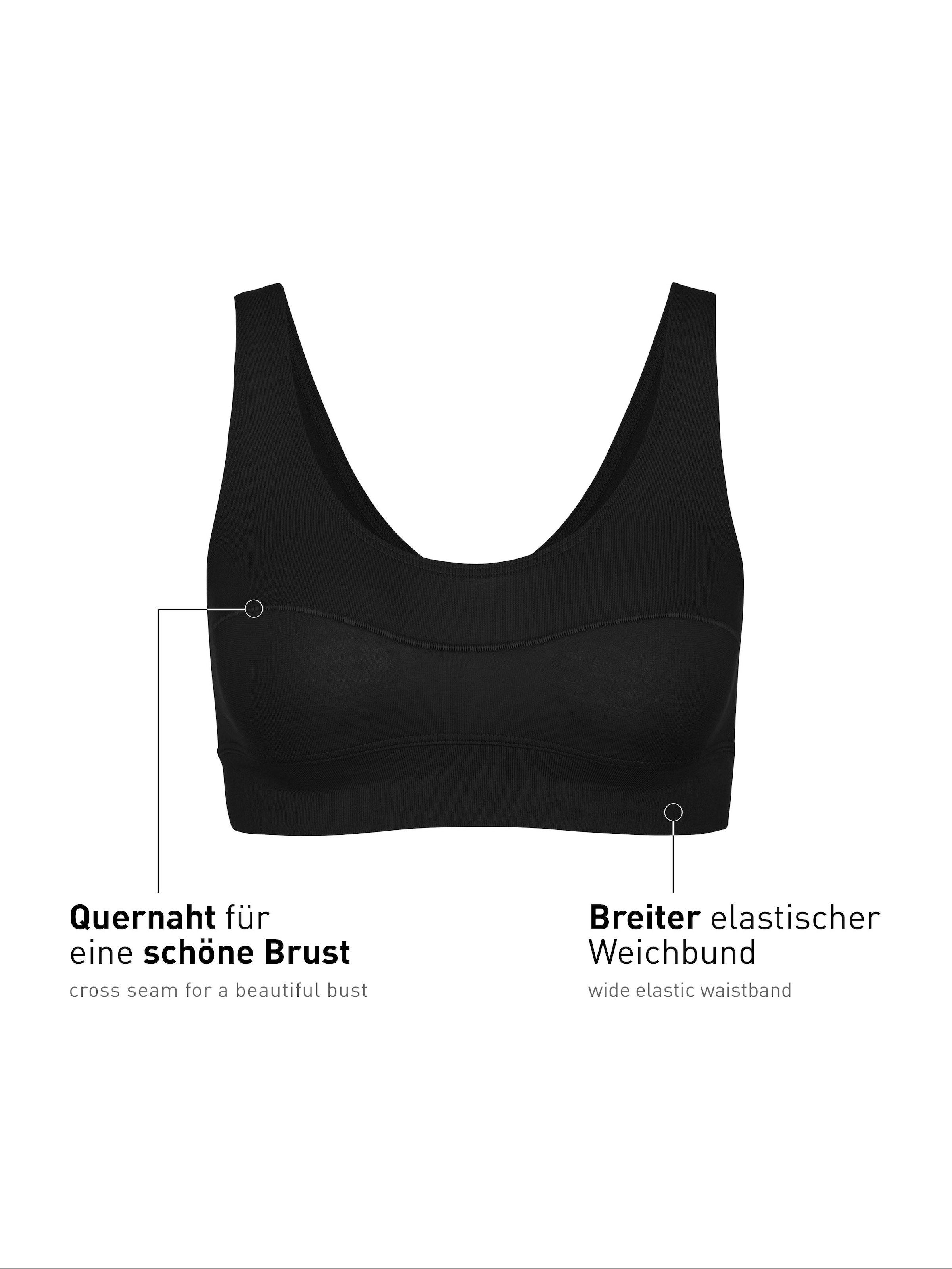 CALIDA Bustier »Elastic« breites Unterbrustband, ohne Bügel, Baumwollmischung