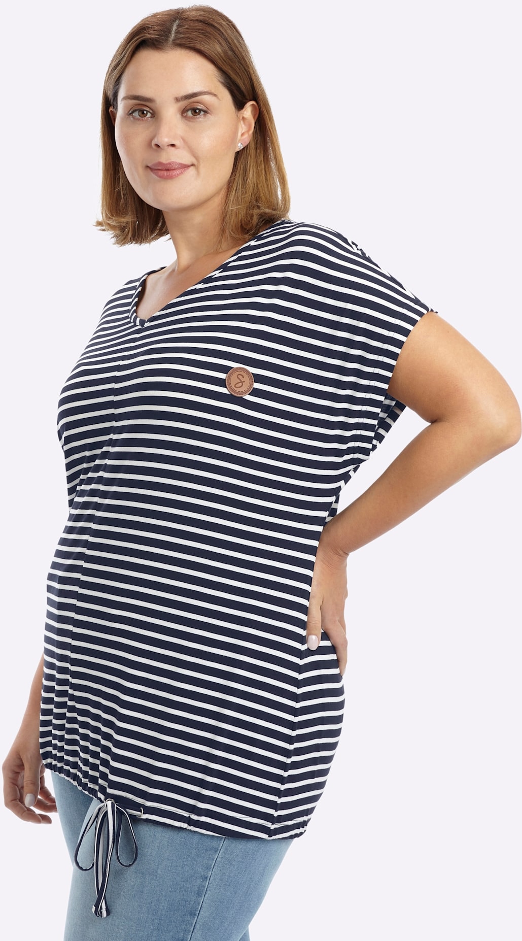 Sheego V-Shirt »Kurzarm-Shirt« 1