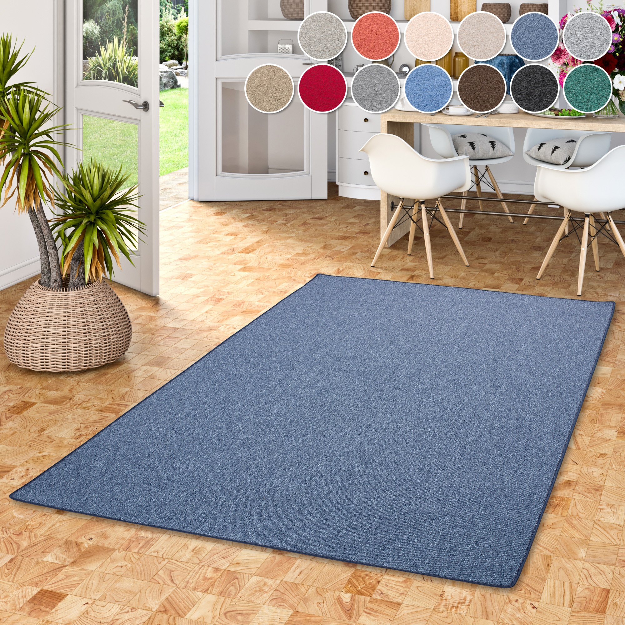 my home Teppich »Fortis, Schlinge, Made in Netherlands« rechteckig 5 mm Höhe Uni Farben, gekettelt, auch als Läufer, strapazierfähig, Wohnzimmer