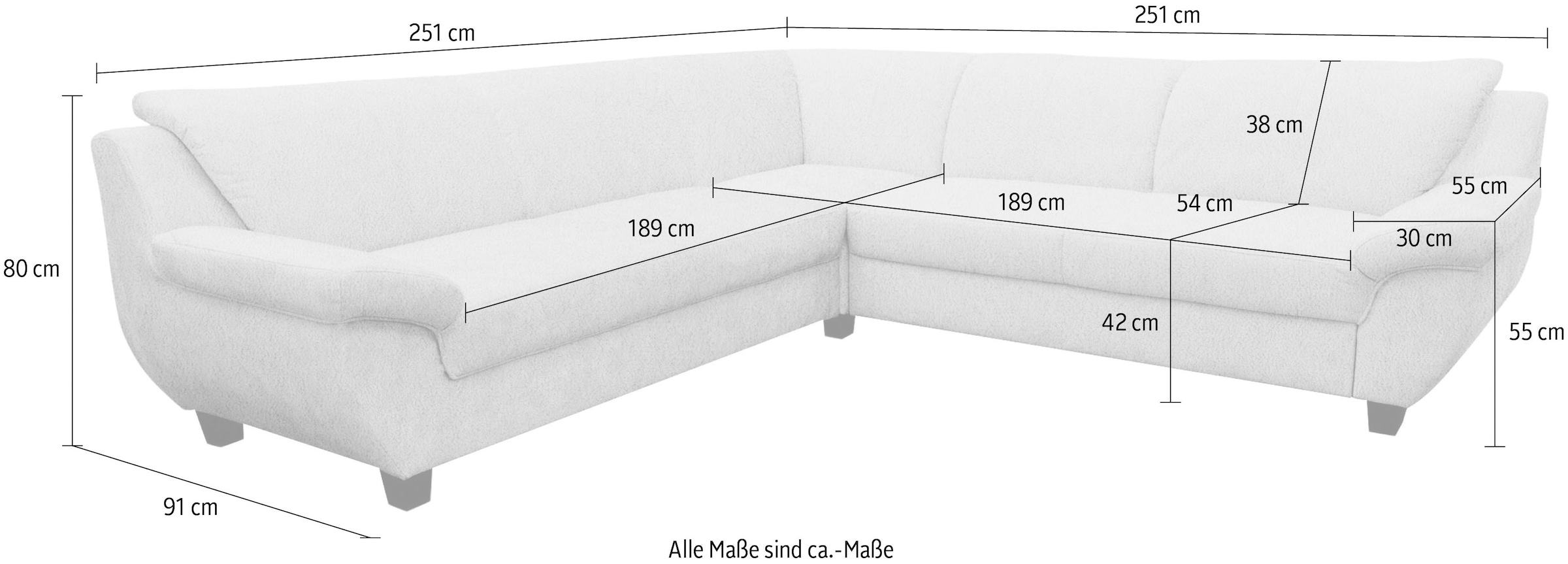GOODproduct Canapé d'angle »Silkeborg« intemporel et confortable, accoudoirs confortables