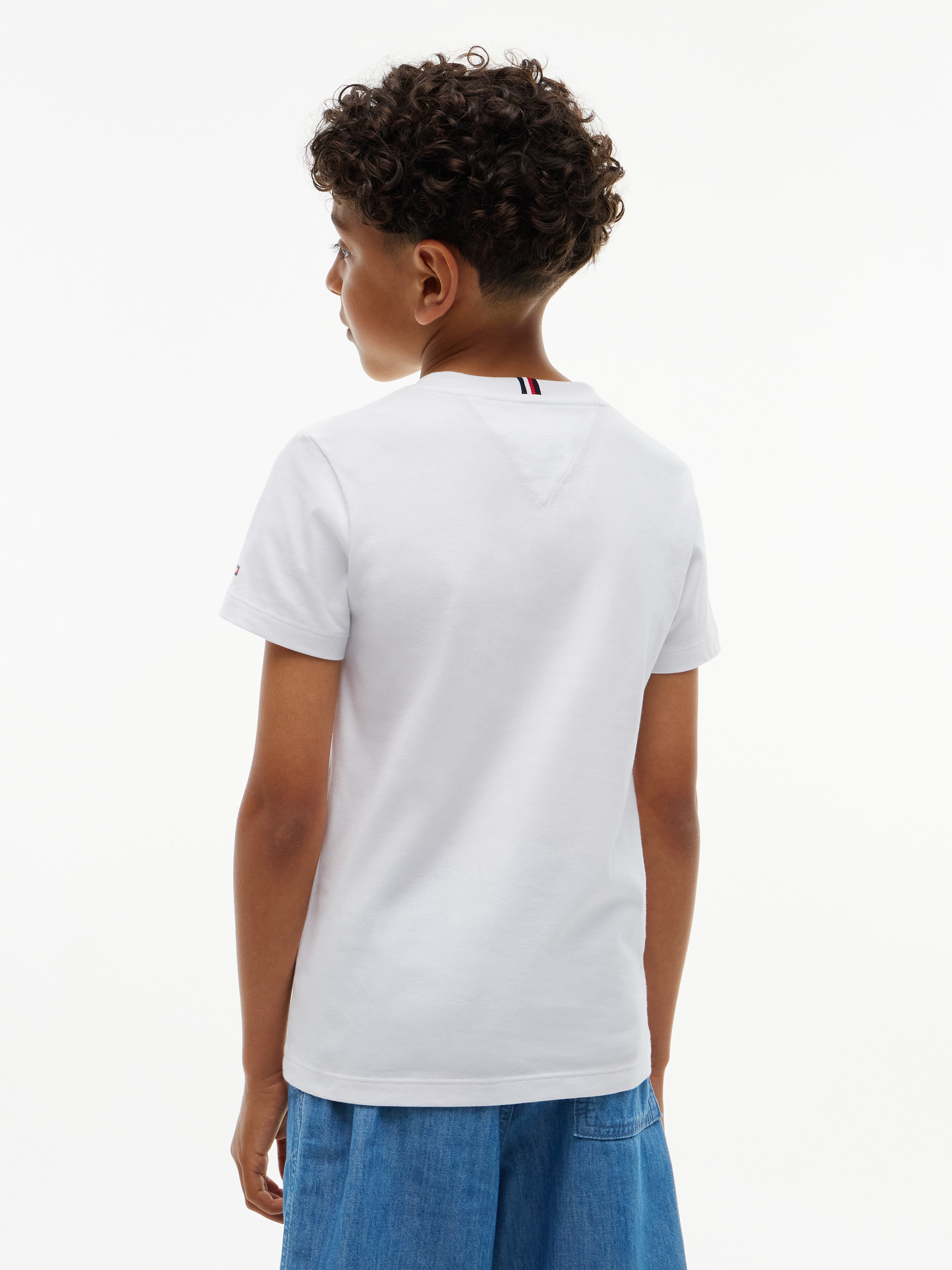 Tommy Hilfiger T-shirt col rond, coupe Regula, coton pur, enfants jusqu'à 16 ans