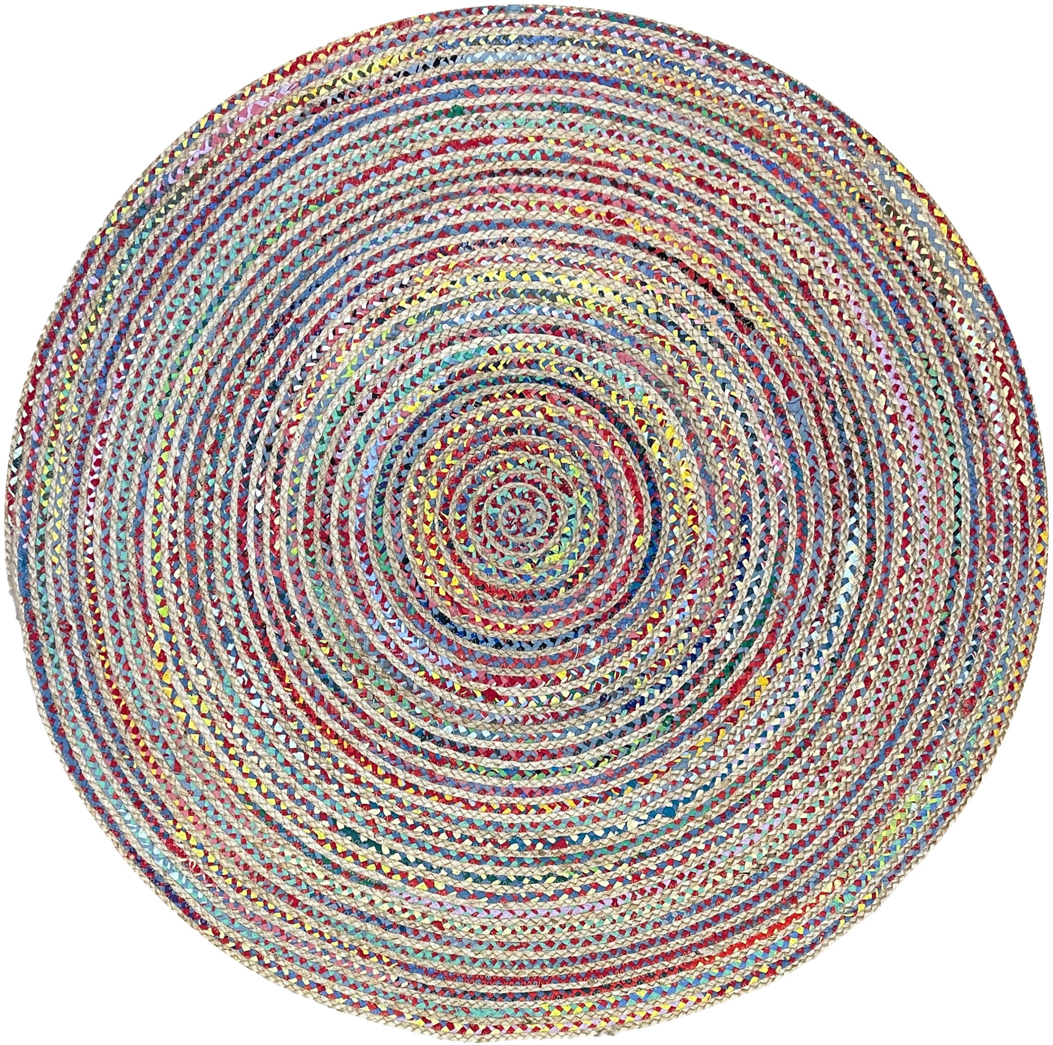 Myflair Möbel & Accessoires Tapis »Boho Breeze« Rond 10 mm Höhe tapis en jute, tissé main, tapis réversible, accents en coton coloré