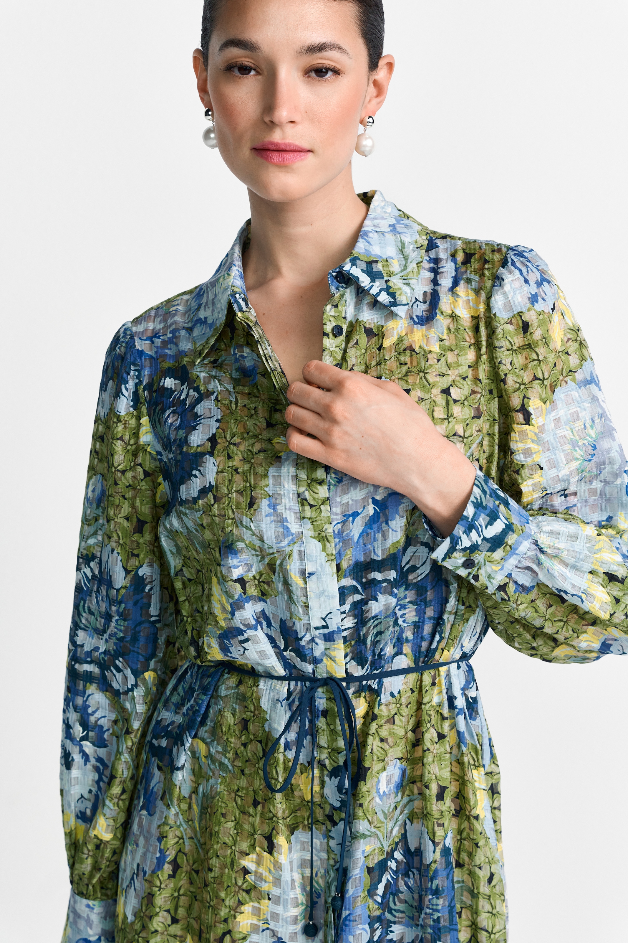 RICHROYAL Robe midi mit Pfingstrosenprint