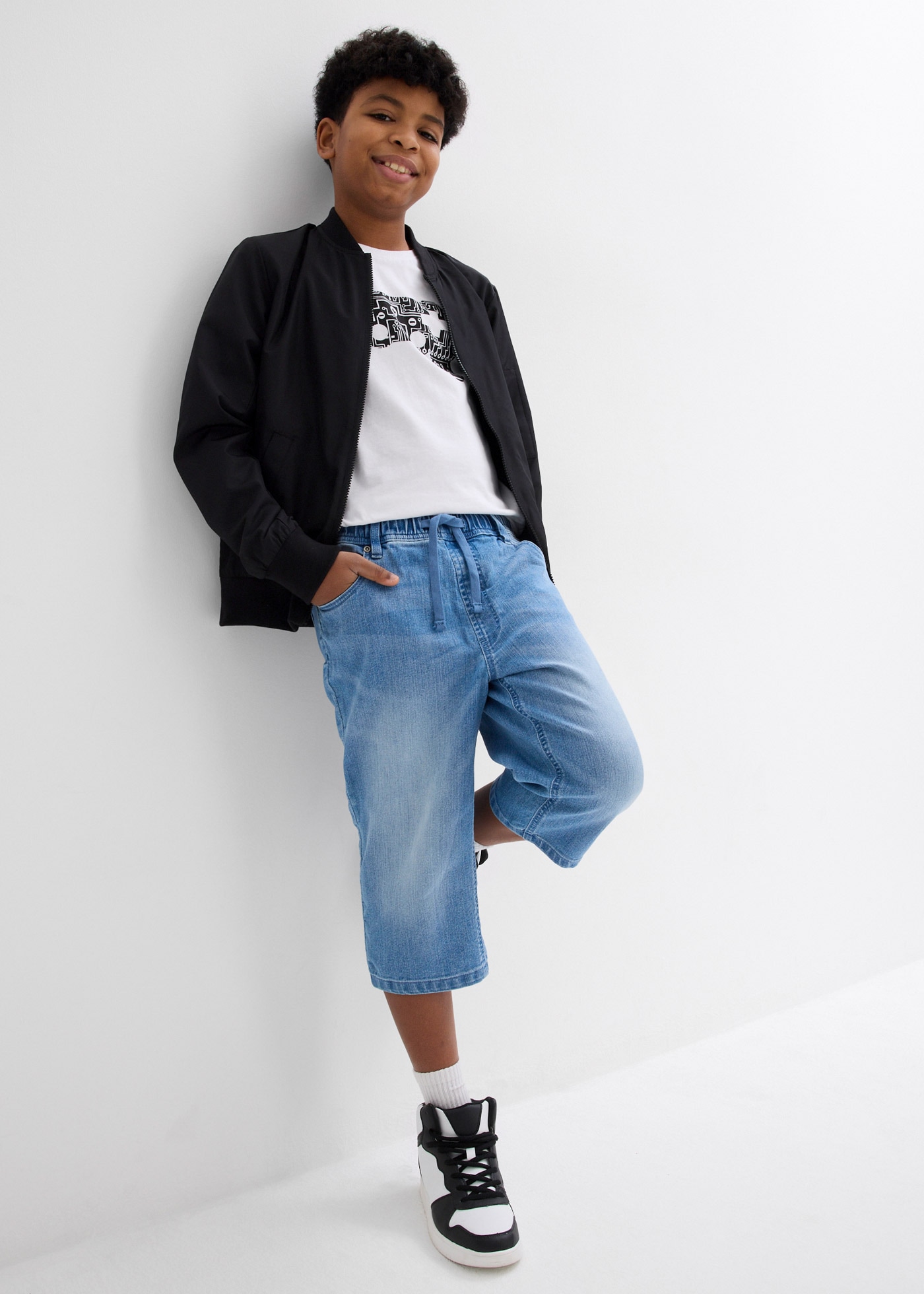 bonprix Bermuda »Schlupf-Jeans-Longbermuda, Slim Fit«  Schlupf-Jeans-Longbermuda, Slim Fit