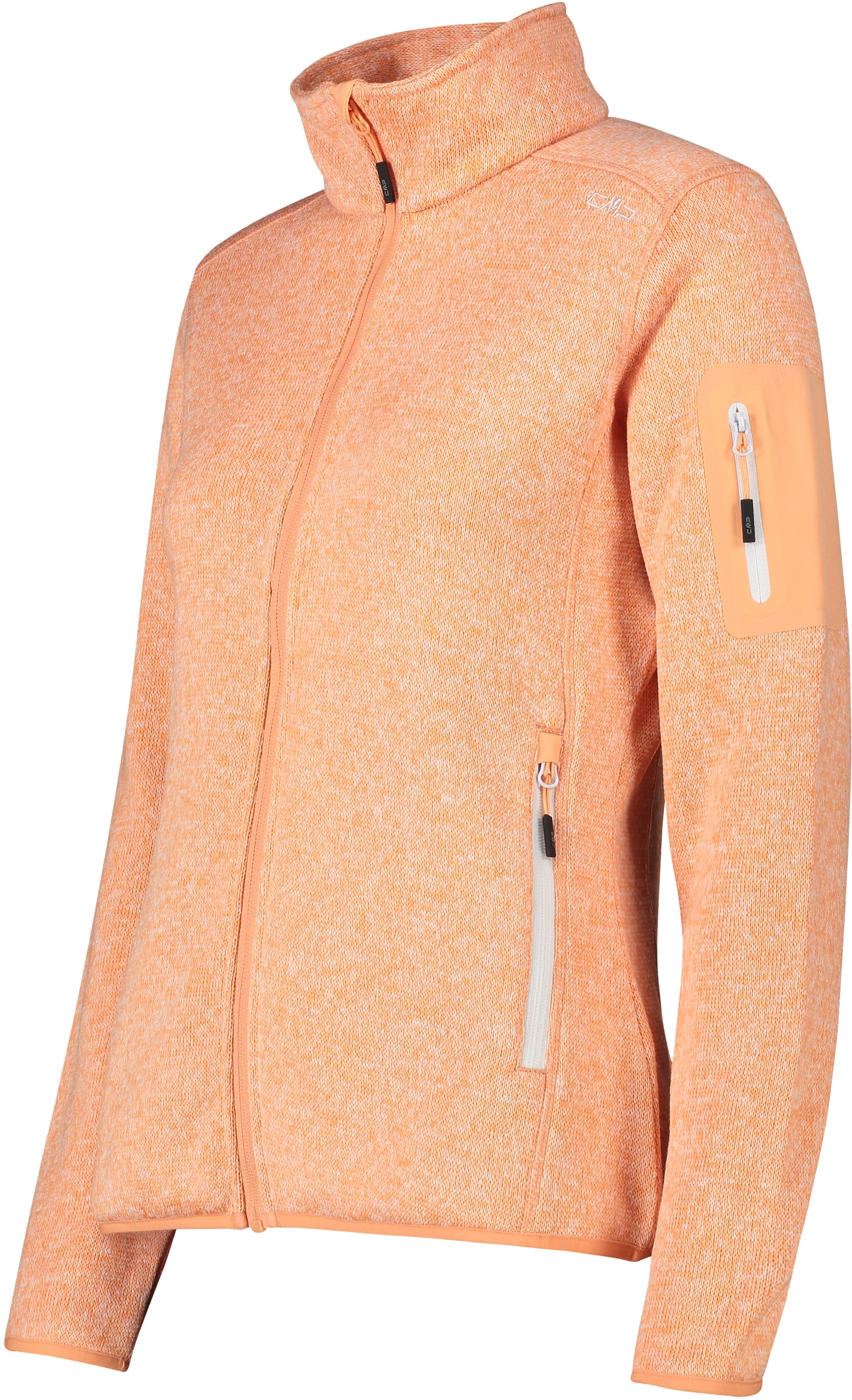 CMP Veste en laine polaire »KNITTED MELANGE FLEECE WOMAN JACKET« 1 cuis tlg. Wärmeisolierend & Schnell trocknend & Atmungsaktiv