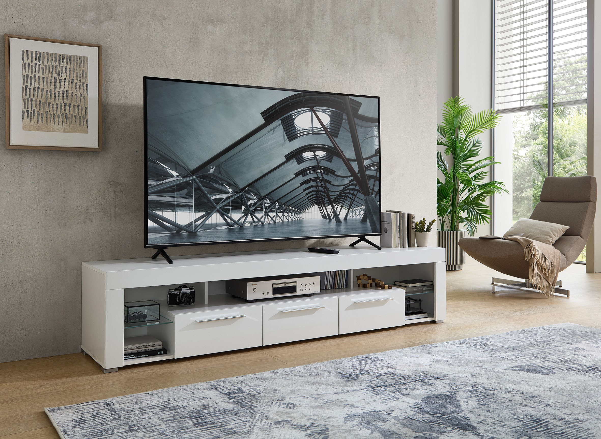 Stolkom TV-Schrank »Goal« 3 Schubkästen, 5 offenen Fächern, Stellmass 200/44/44 cm