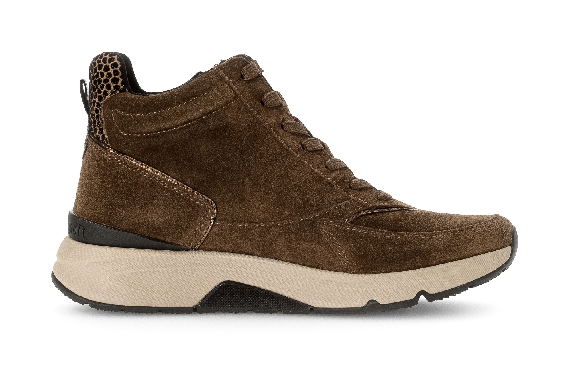 rollingsoft Baskets compensées  chaussure de loisirs, chaussure à lacets, boots à lacets avec semelle intérieure amovible