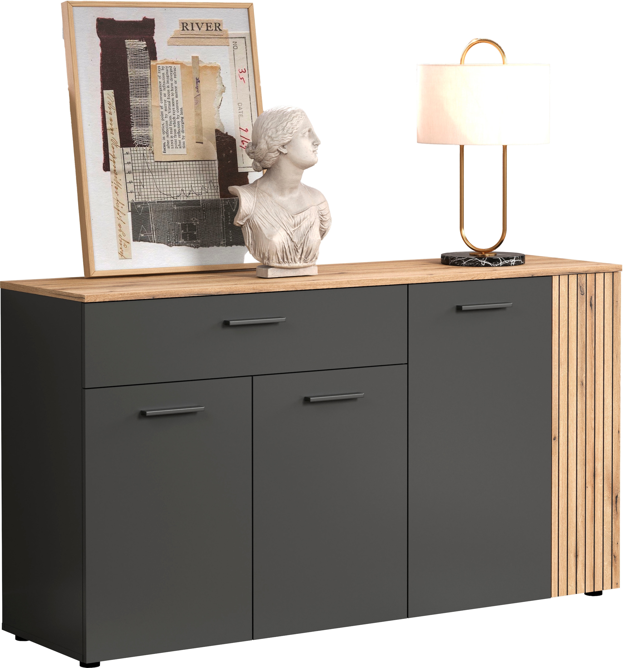 Home affaire Buffet »Estepona« 1 cuis tlg. commode, aspect panneau acoustique ; largeur 150 cm