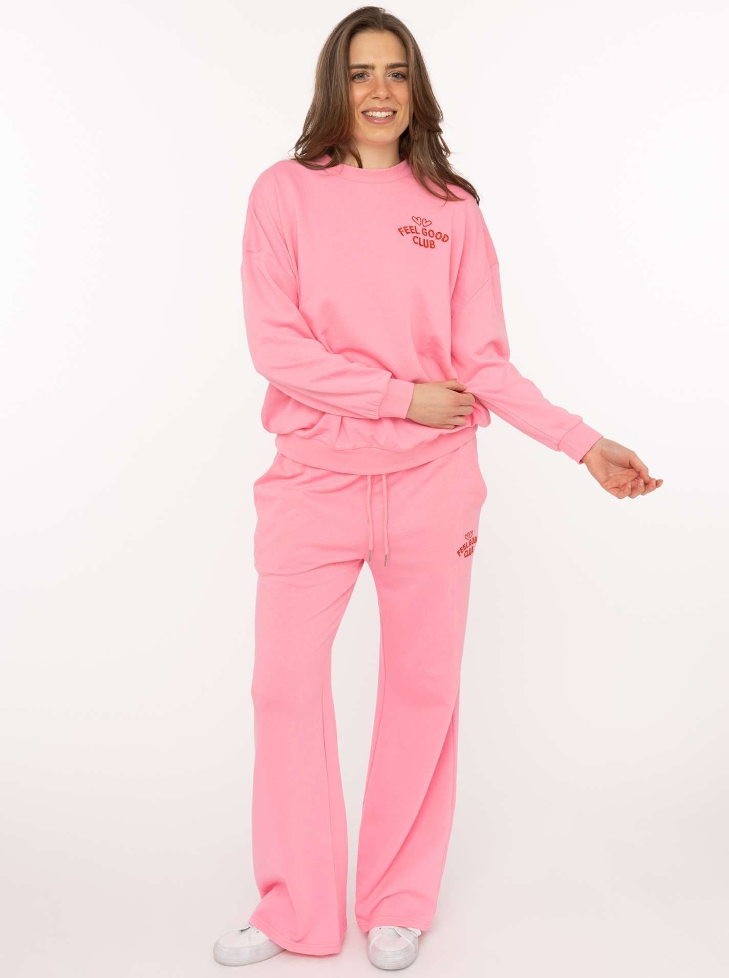 Zwillingsherz Sweatshirt »"Feel Good Club"«, Rundhals, kleine Stickerei vorne
