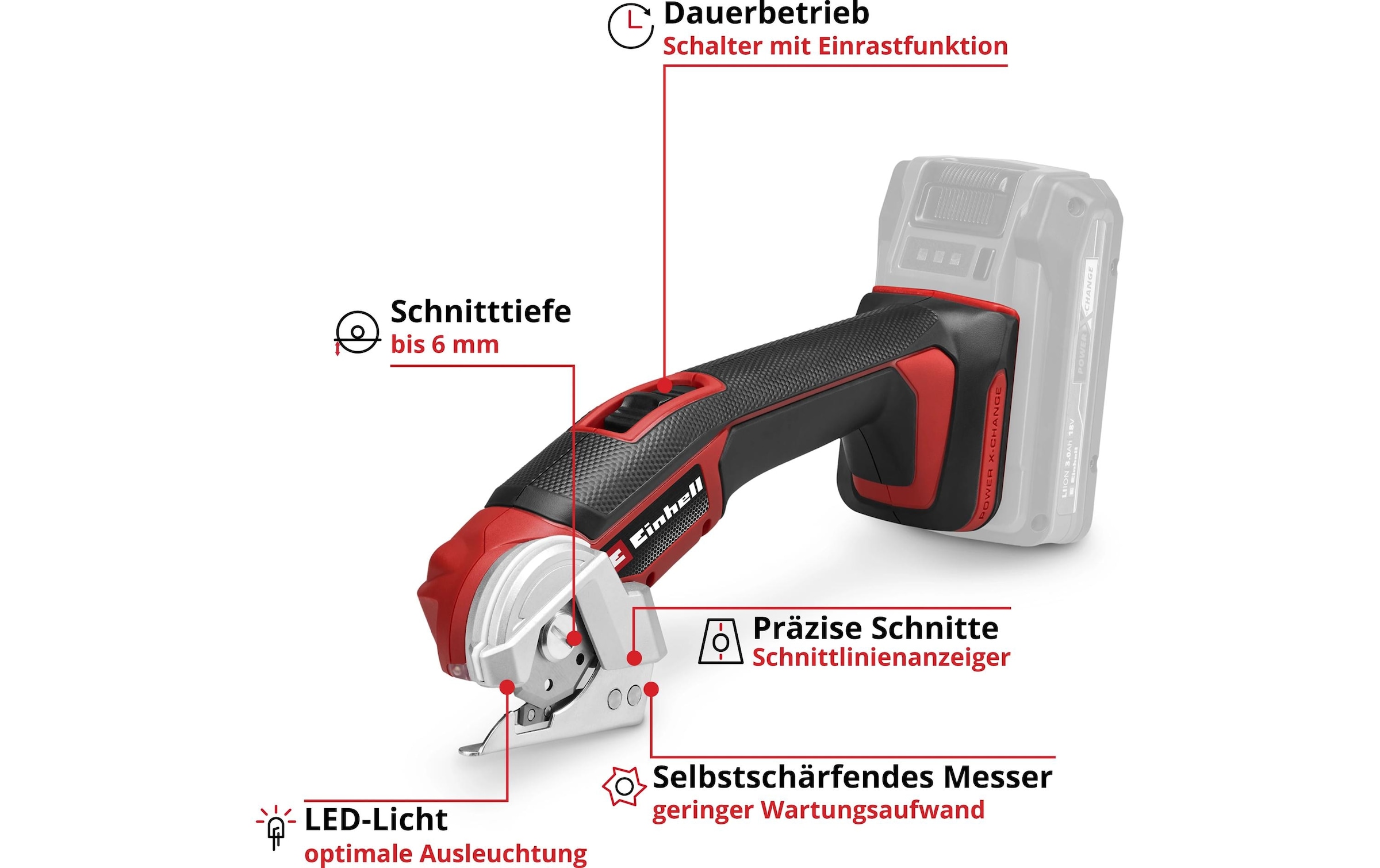 Einhell Scie multifonctions sans fil »TE-UC 18/6 Li (2.5Ah) Kit«