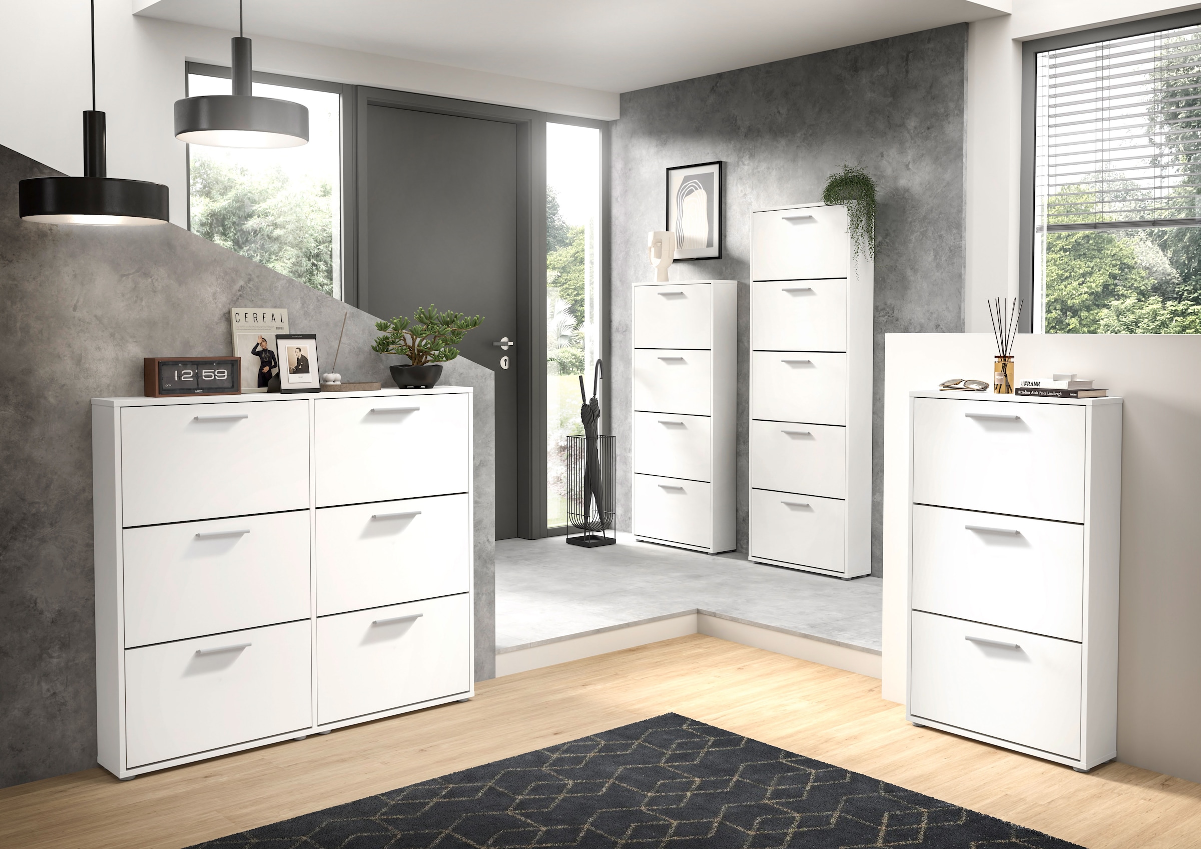 HBZ Schuhkommode »Sam Schuhkipper, Schuhschrank BxHxT 59x169x17 cm« 1 Stk. tlg. mit 5 Klappen