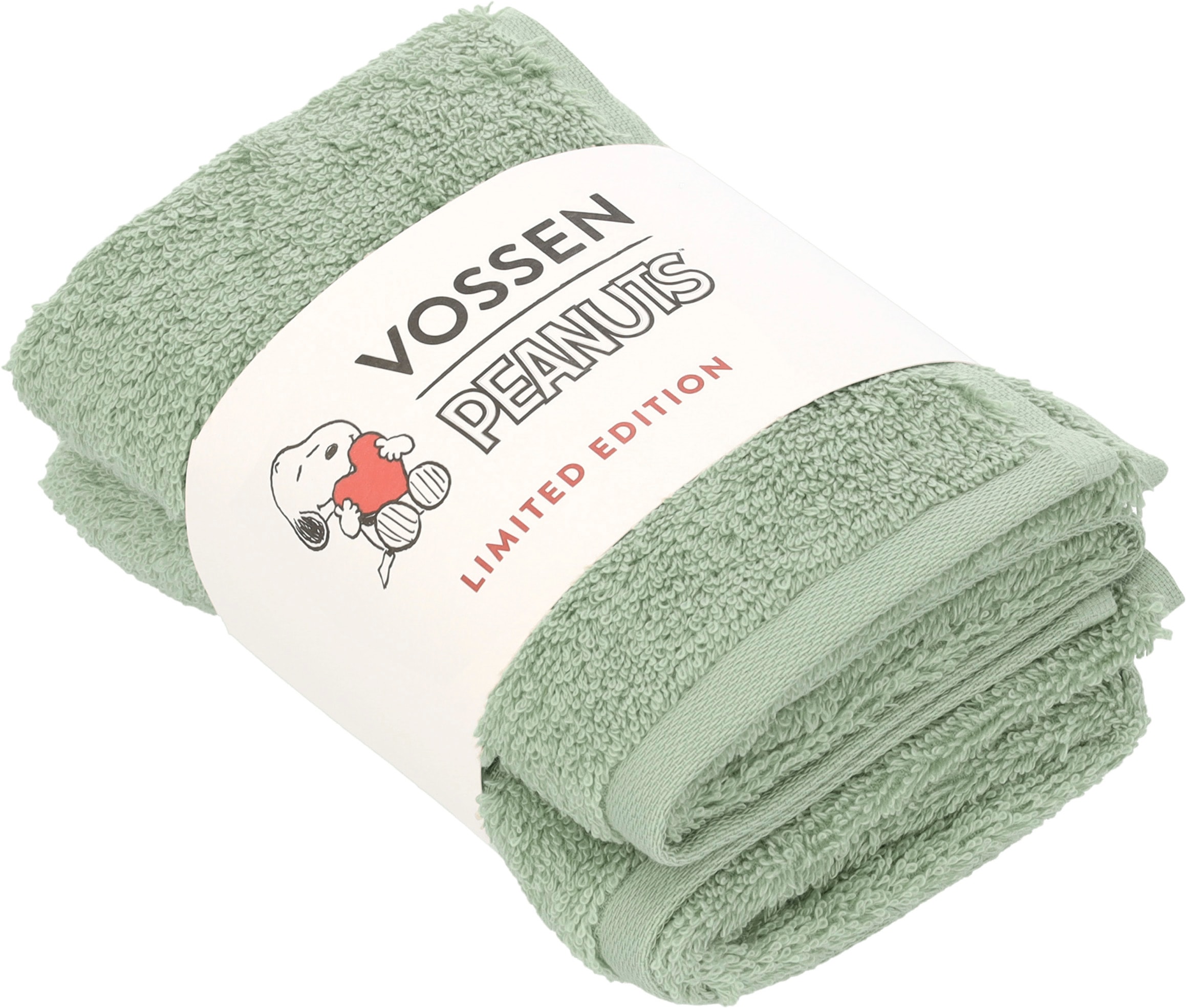 Vossen Gaestehandtuecher »SLEEPY SNOOPY« mit Veloursbordüren und Snoopy Stick