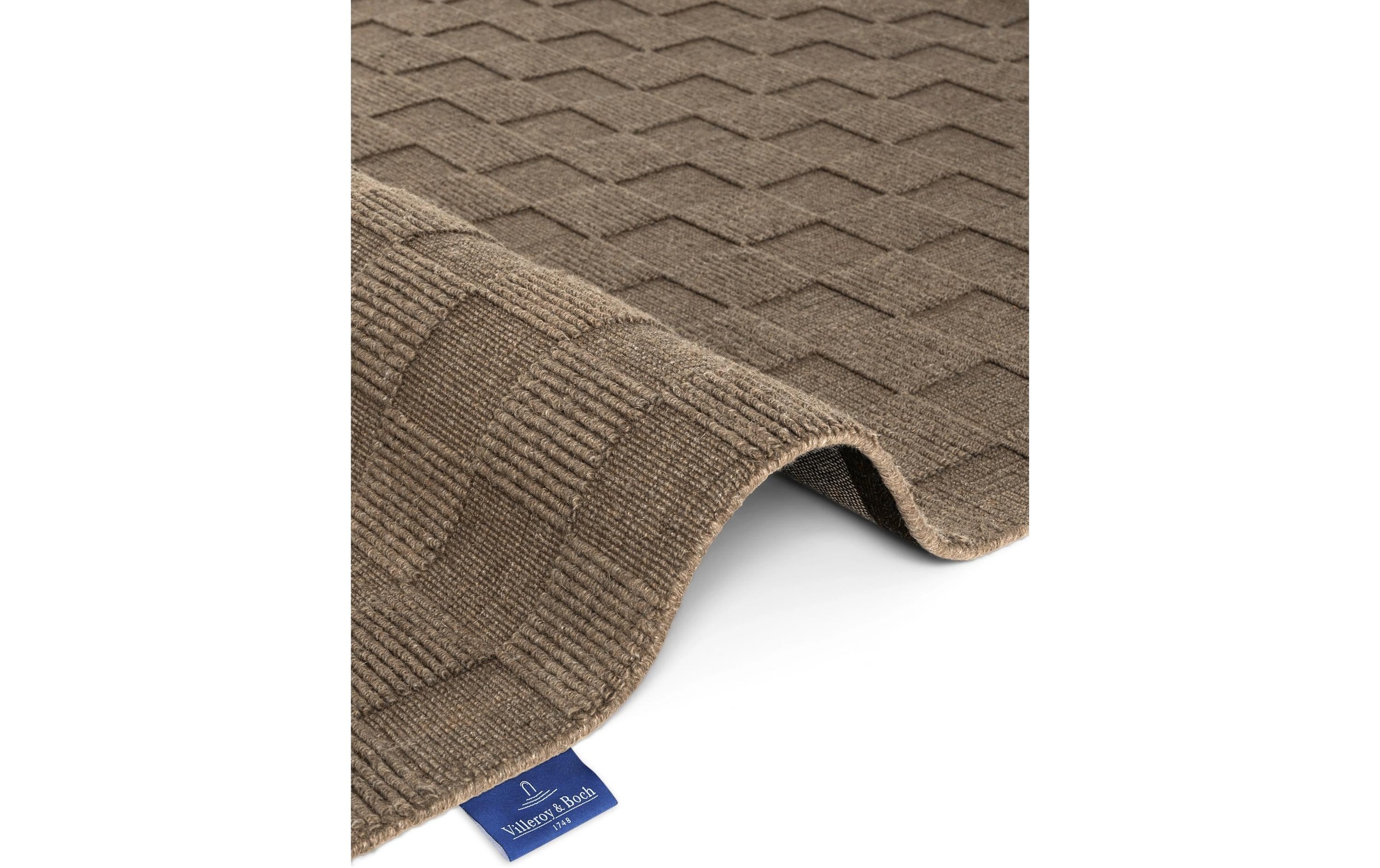 Villeroy & Boch Wollteppich »Scala« rechteckig 10 mm Höhe Handgewebt, Wolle, Kariert, Natur, 3D-Struktur, Karo, Wohnzimmer