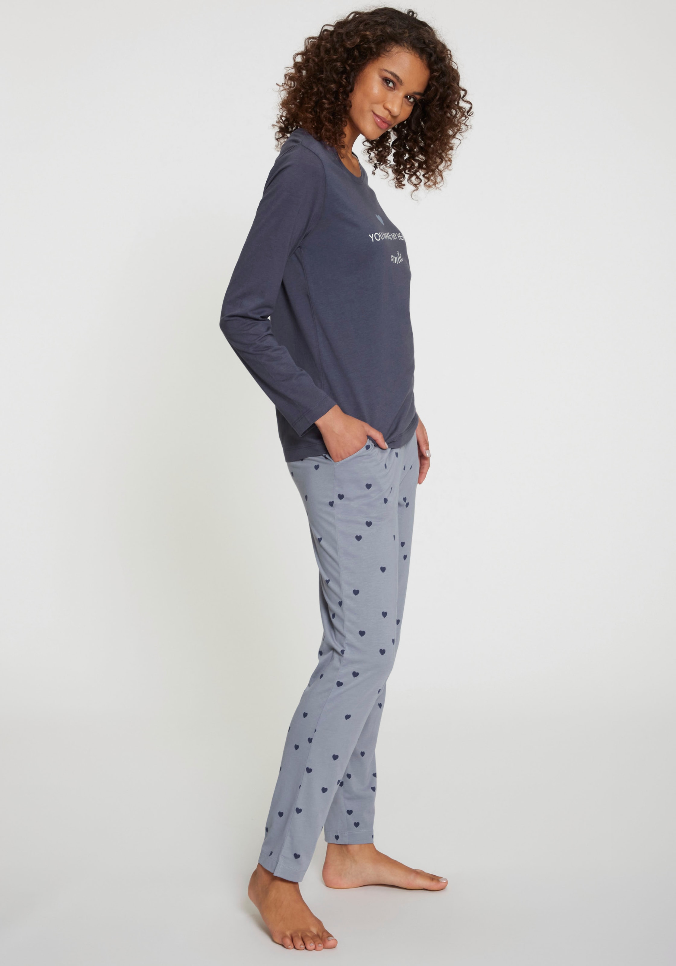 Vivance Dreams Pyjama 2 tlg. mit süssem Schrift-Aufdruck