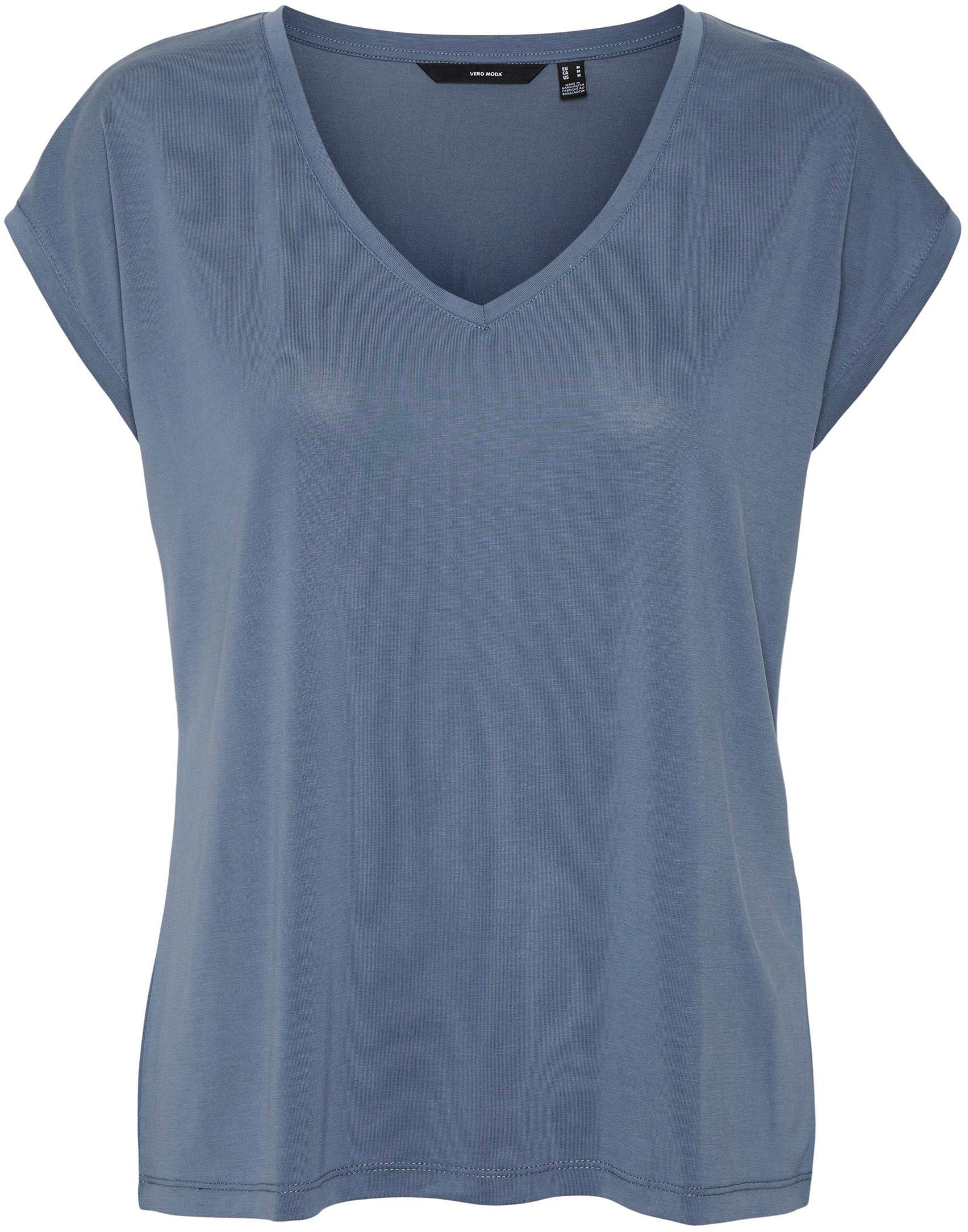 Vero Moda T-shirt en V »VMFILLI SS V-NECK TEE GA NOOS« Materialmix, relaxed fit