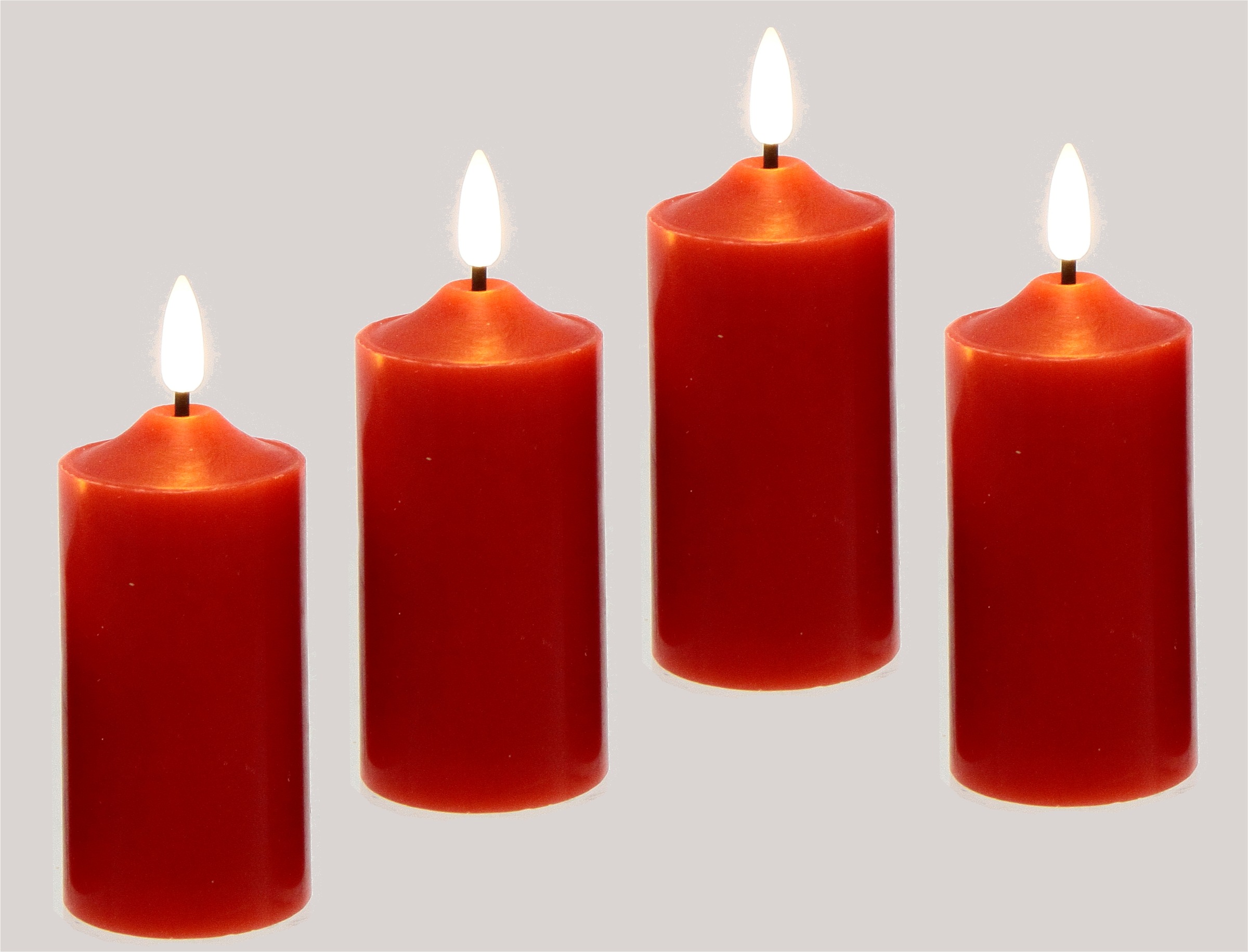 I.GE.A. LED-Kerze »Kerzen 4er Set« aus Echtwachs Deko Stumpenkerze Adventskerze Adventskranz