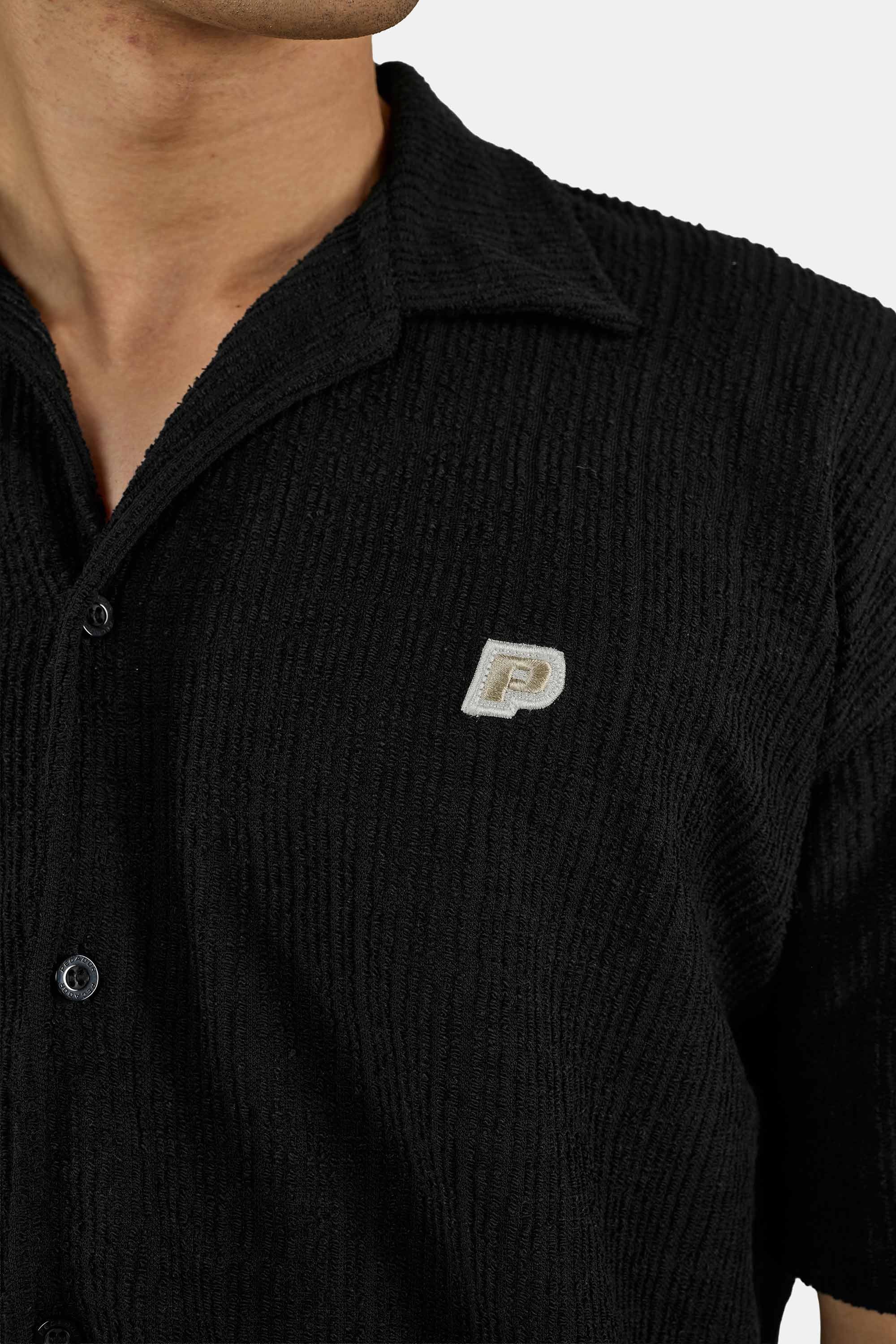 PEGADOR T-shirt à manches courtes »Libco Structured Knit Shirt« mélange de matériaux, coupe régulière