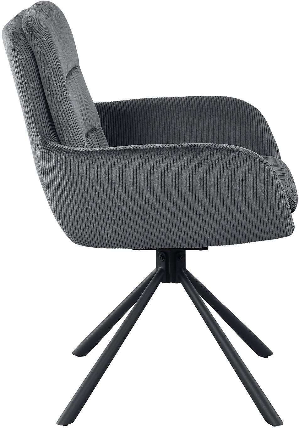 SalesFever Esszimmerstuhl »Pizzo Eleganter Armlehnstuhl« () 1 Stk.Cord-Esszimmersessel mit 360° Drehkomfort