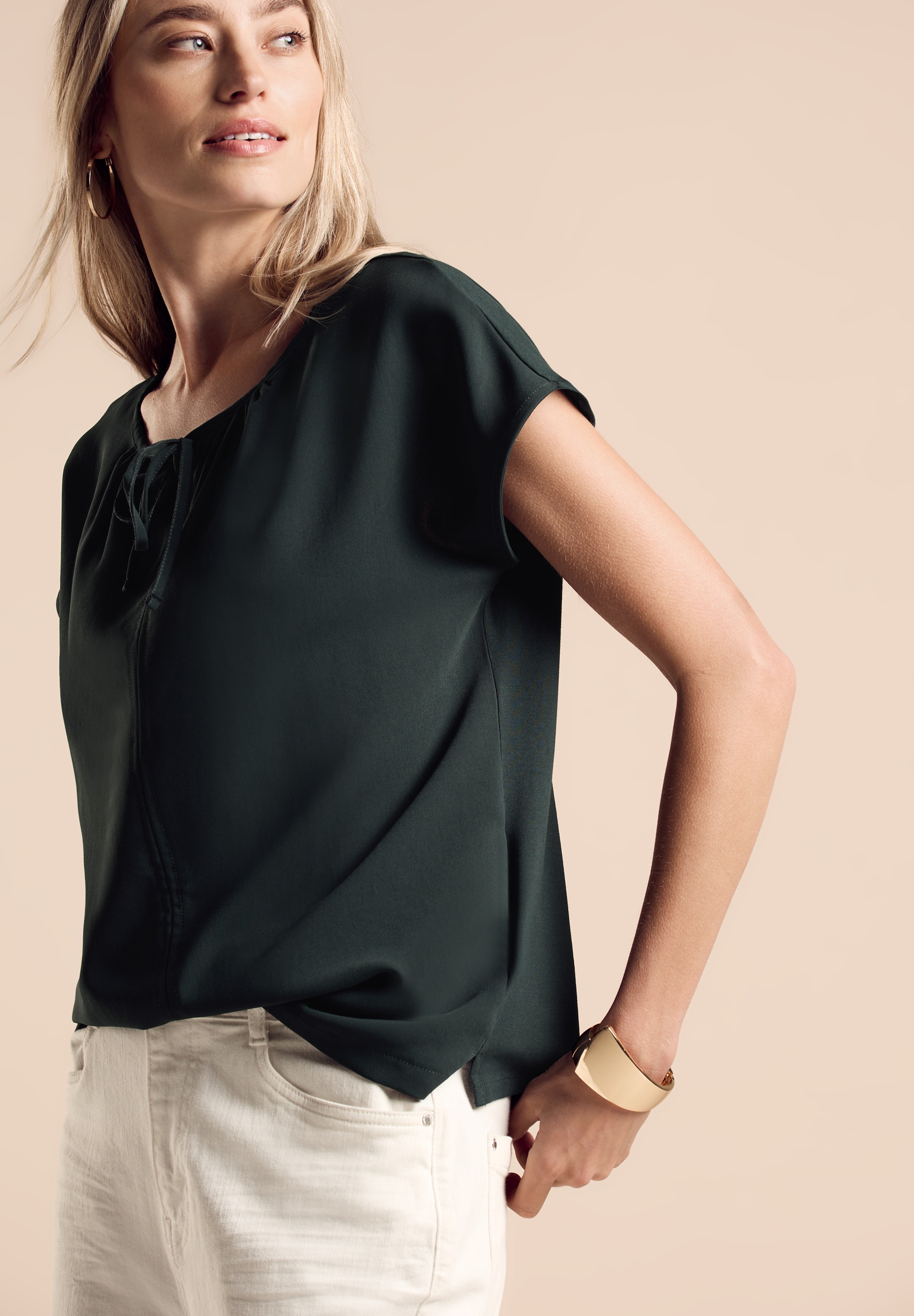 STREET ONE Haut de chemise mit Bändern