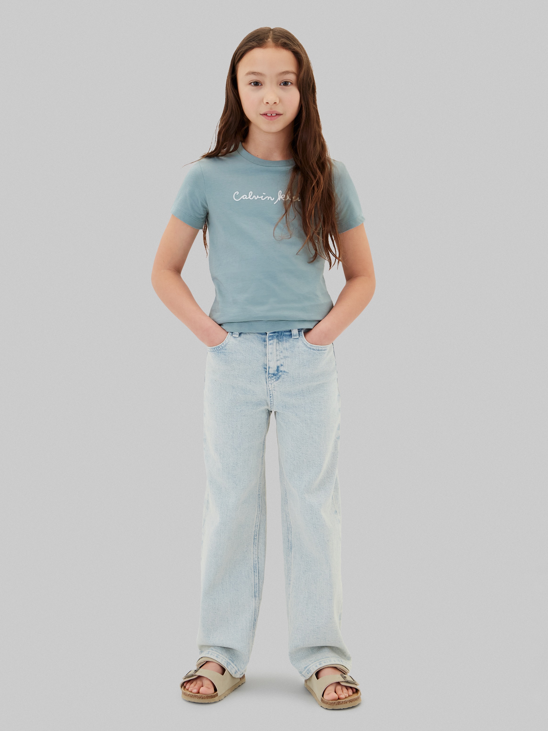 Calvin Klein Jeans T-Shirt Rundhalsausschnitt, Slim Fit, reine Baumwolle