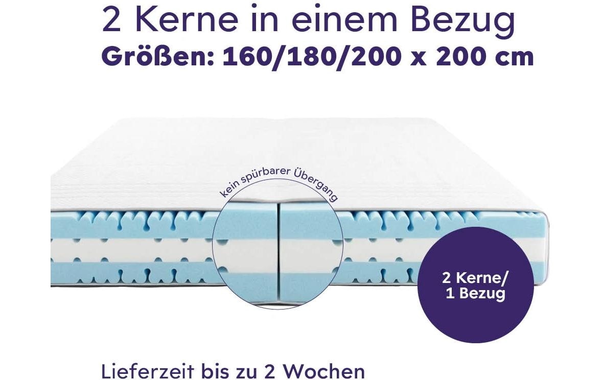 Träumeland Matelas mousse confort »Turin, Naturfaser« 20 cm hoch 1 cuis tlg. Erwachsenenmatratze mit 7-Zonen-Komfortschnitt