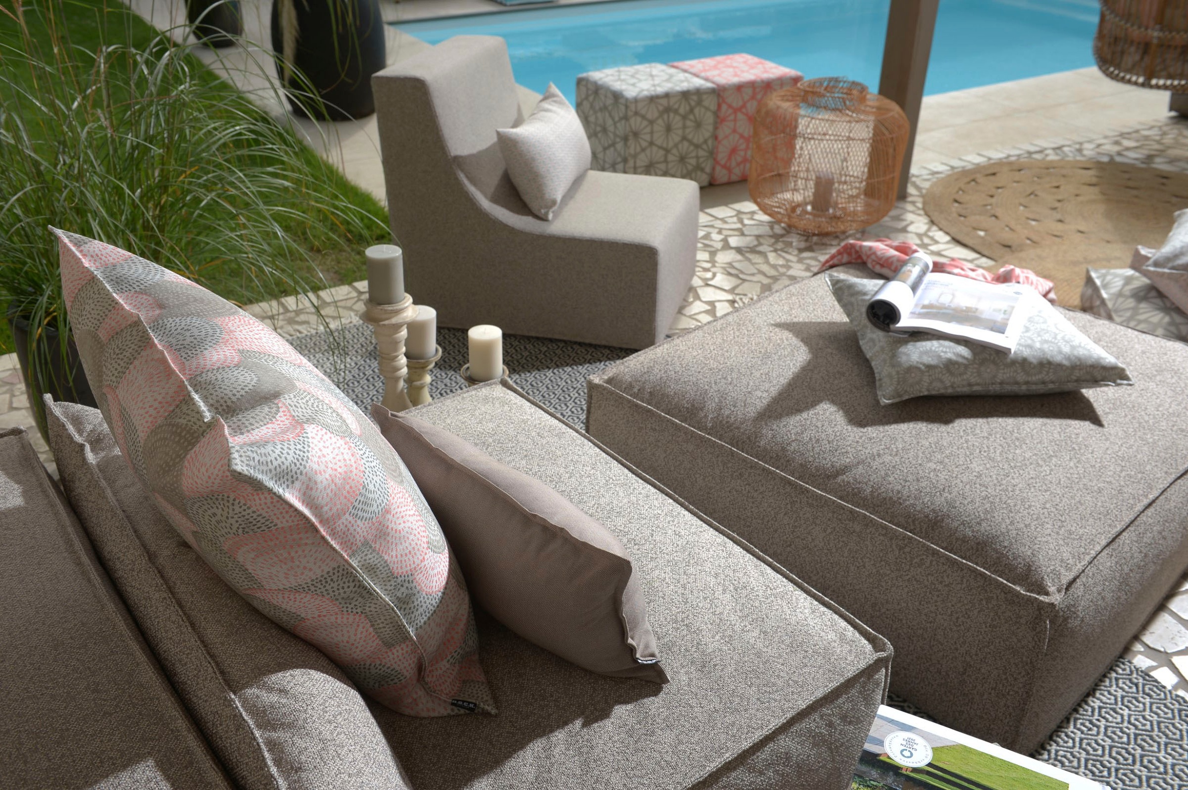 H.O.C.K. Dekokissen »Bilbao« mit zarten Kreisen, Kissenhülle mit Füllung, 1 Stück