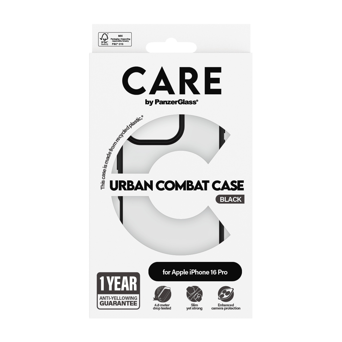 CARE by PanzerGlass Handyhülle »Urban Combat Case für Apple iPhone 16 Pro« Backcover, Schutzhülle, Handyschutzhülle, Case, Schutzcase, stossfest