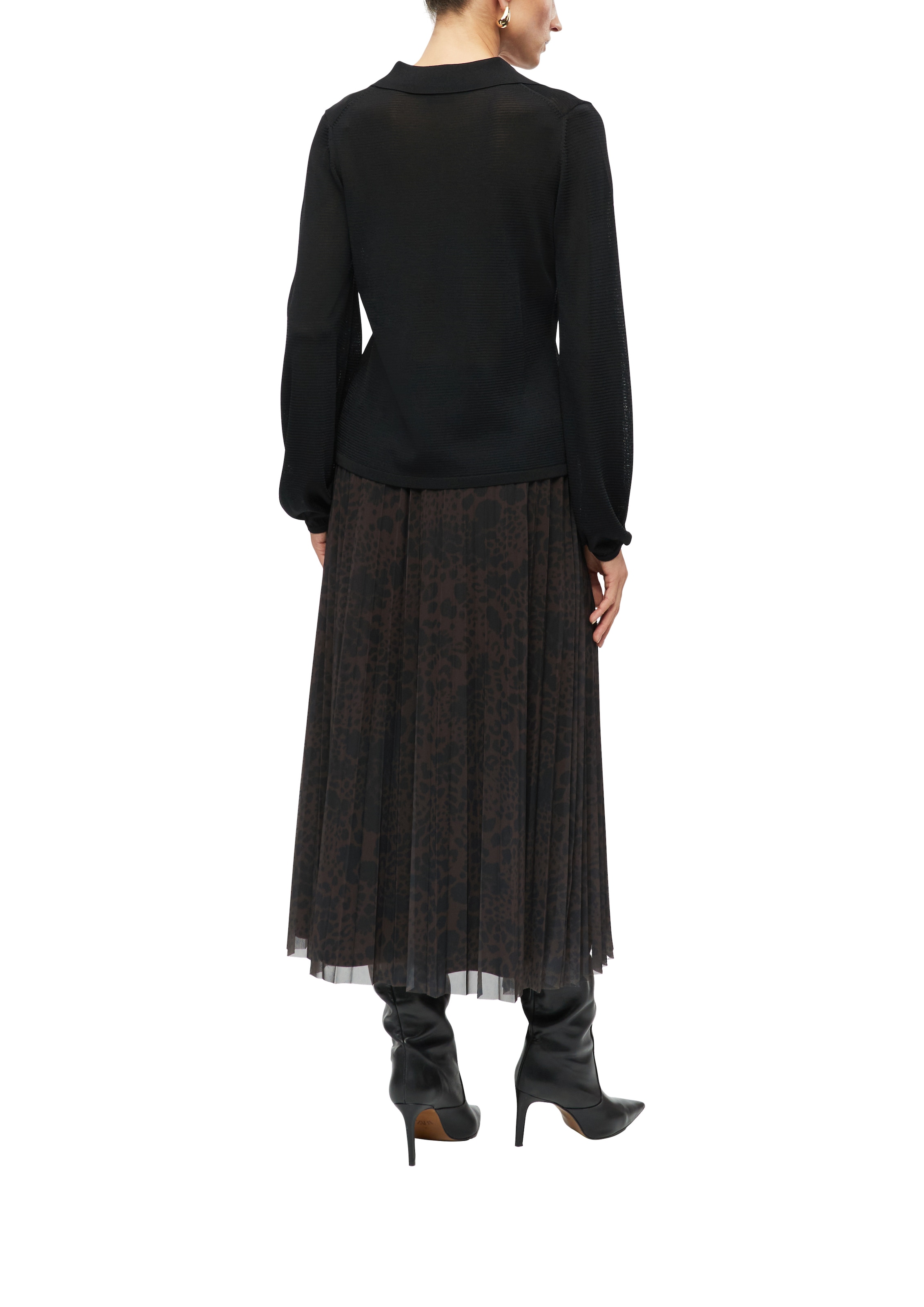 s.Oliver BLACK LABEL Jupe en maille avec motif animalier