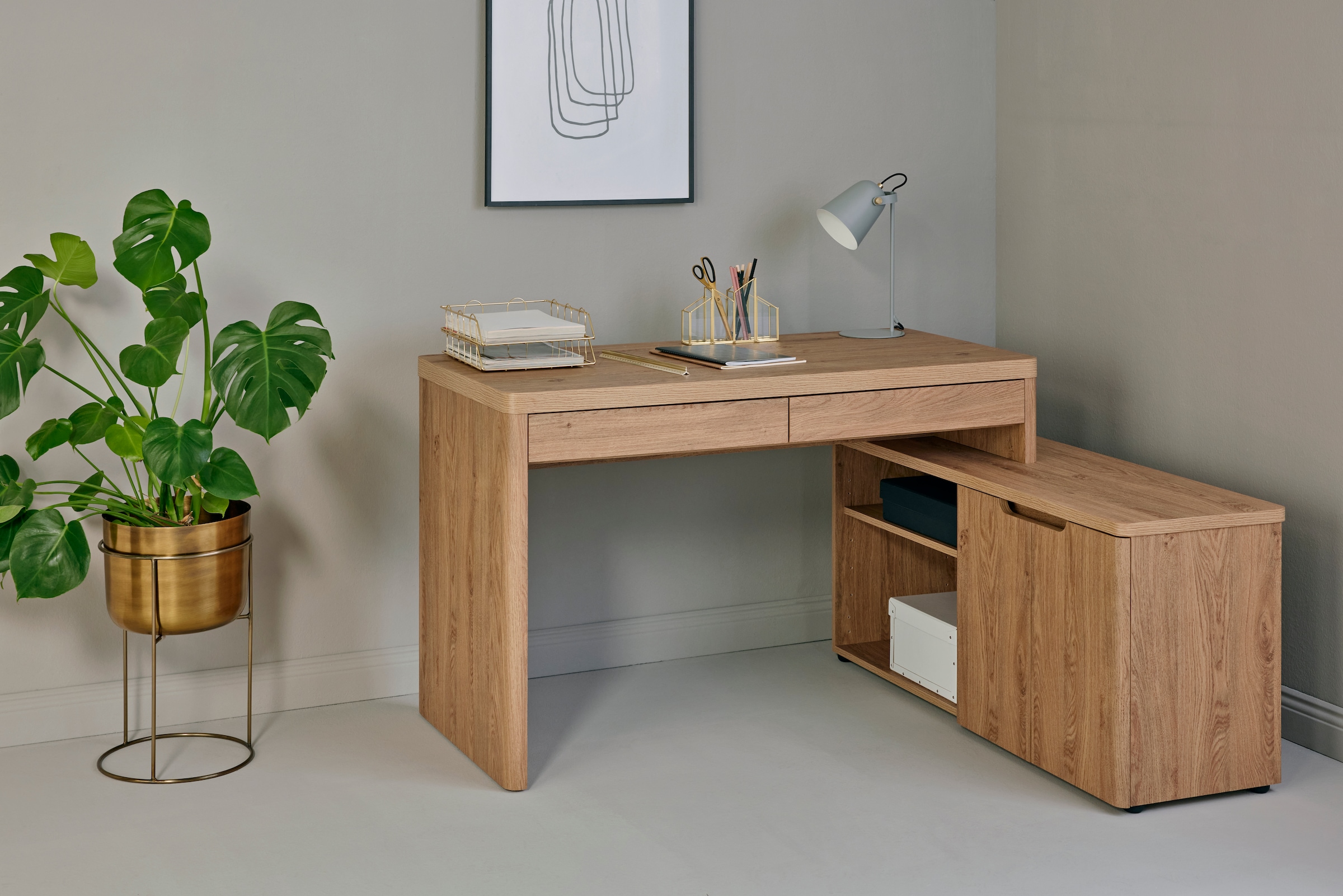 Jahnke Eckschreibtisch »LIBRE C 155 E« 1 Stk. tlg. wechselseitig montierbar, Breite ca. 140 cm