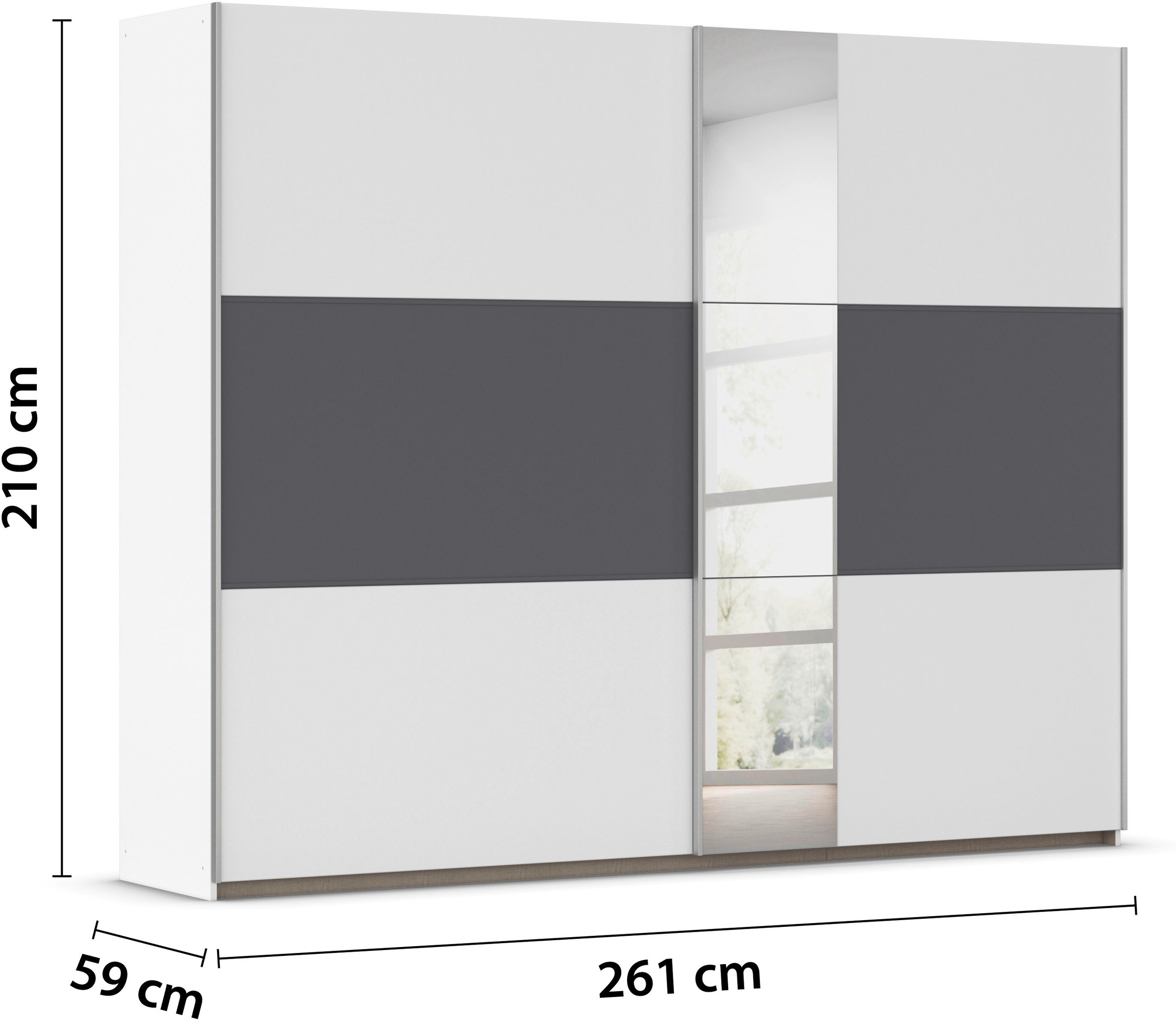 rauch Armoire à portes coulissantes »Kleiderschrank Schrank Garderobe TOPSELLER ASTANA OTTO´s CHOICE« 3 Ausstattungen BASIC/CLASSIC/PREMIUM (inkl. SOFT-CLOSE-FUNKTION),  mit 3 Spiegelelementen, Metallgriffleisten alufarbig MADE IN GERMANY