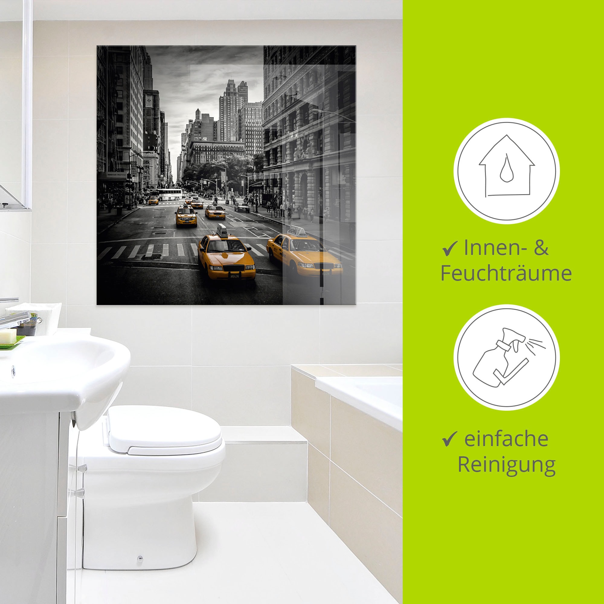 Artland Glasbild »New York City Verkehr 5th Avenue« Amerika 1 Stk. tlg. in verschiedenen Grössen