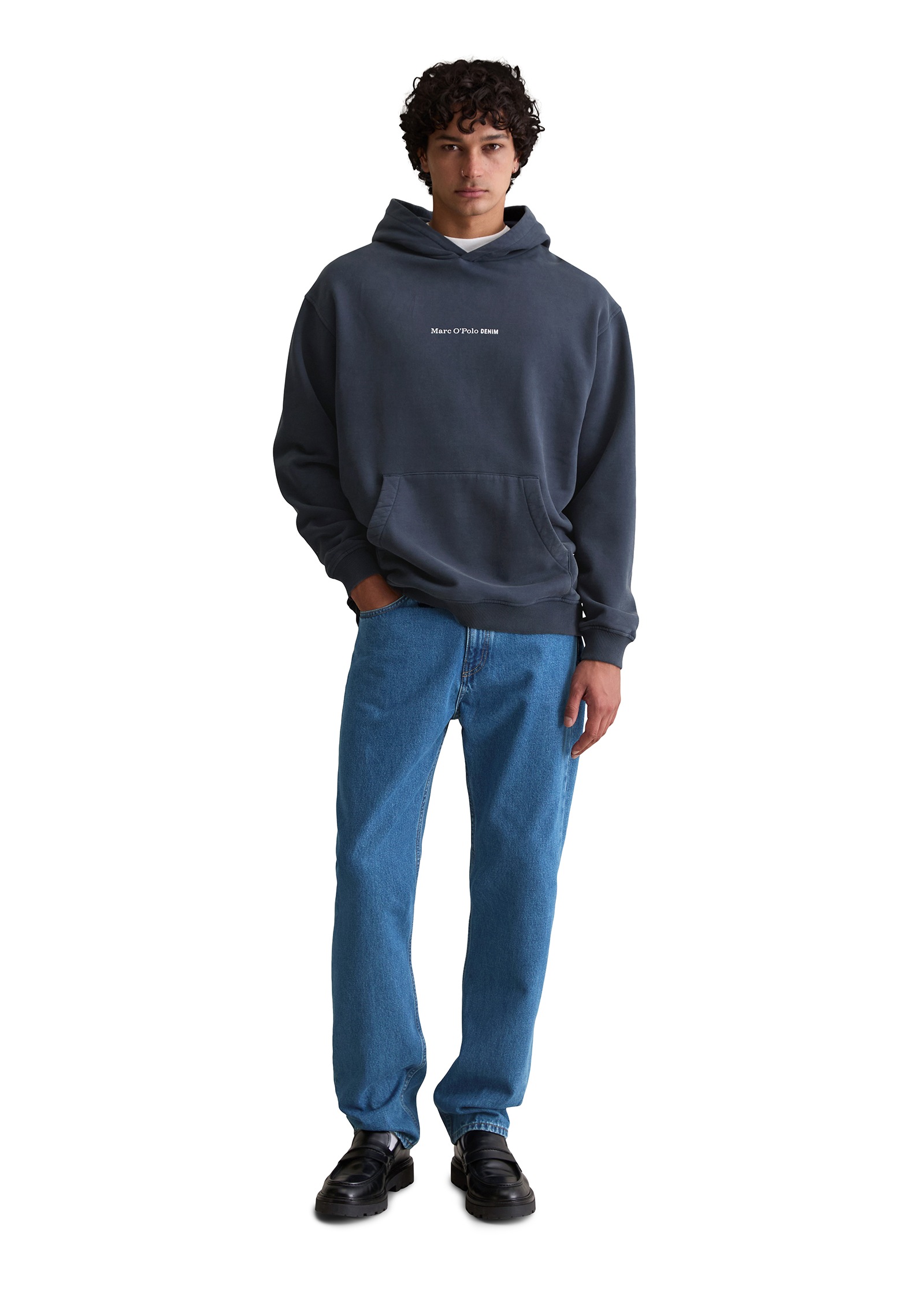 Marc O'Polo DENIM Hoodie , coupe décontractée, poche kangourou, inscription logo
