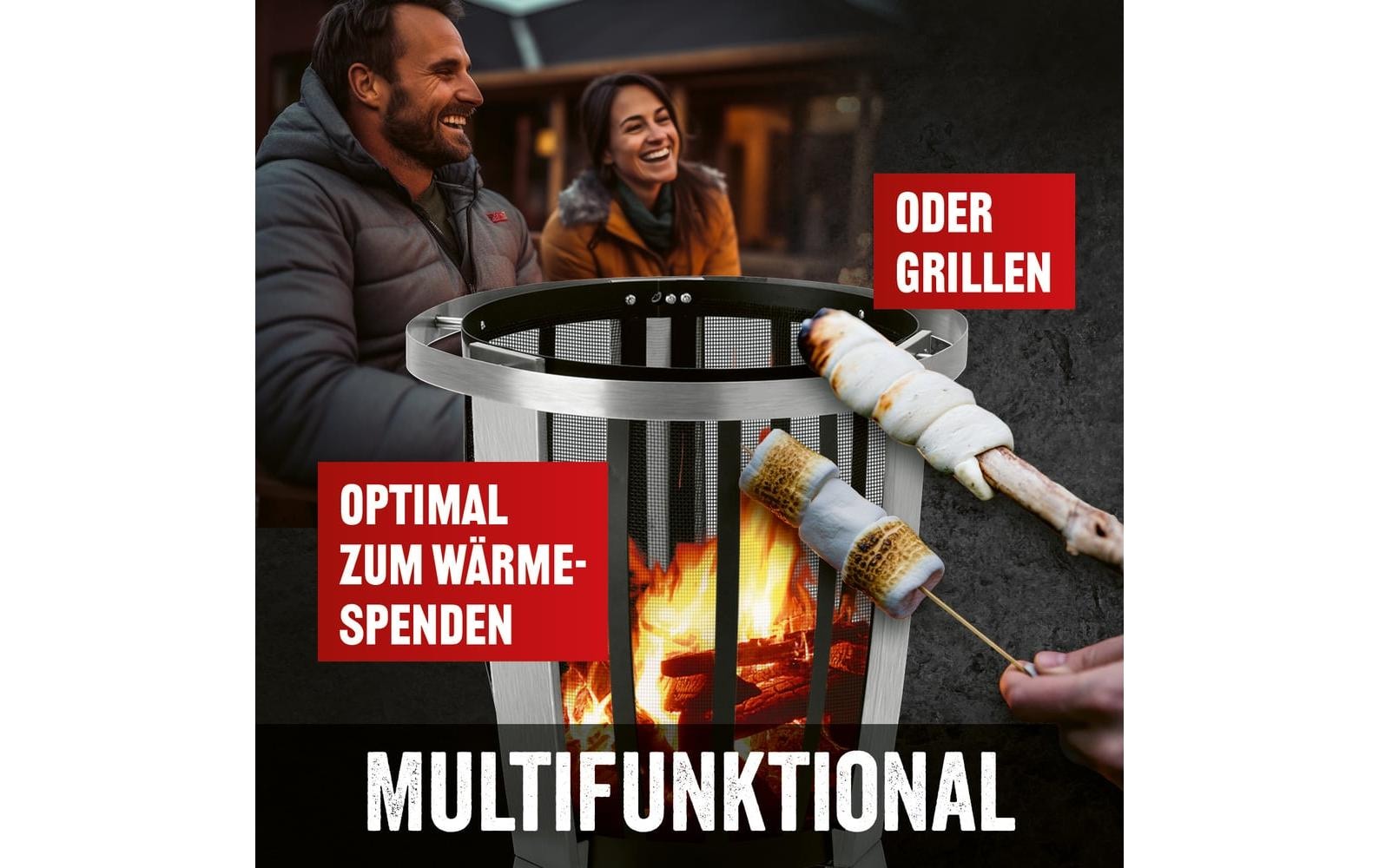 LANDMANN Panier à feu »Rund 55 cm, Heizstrahler«